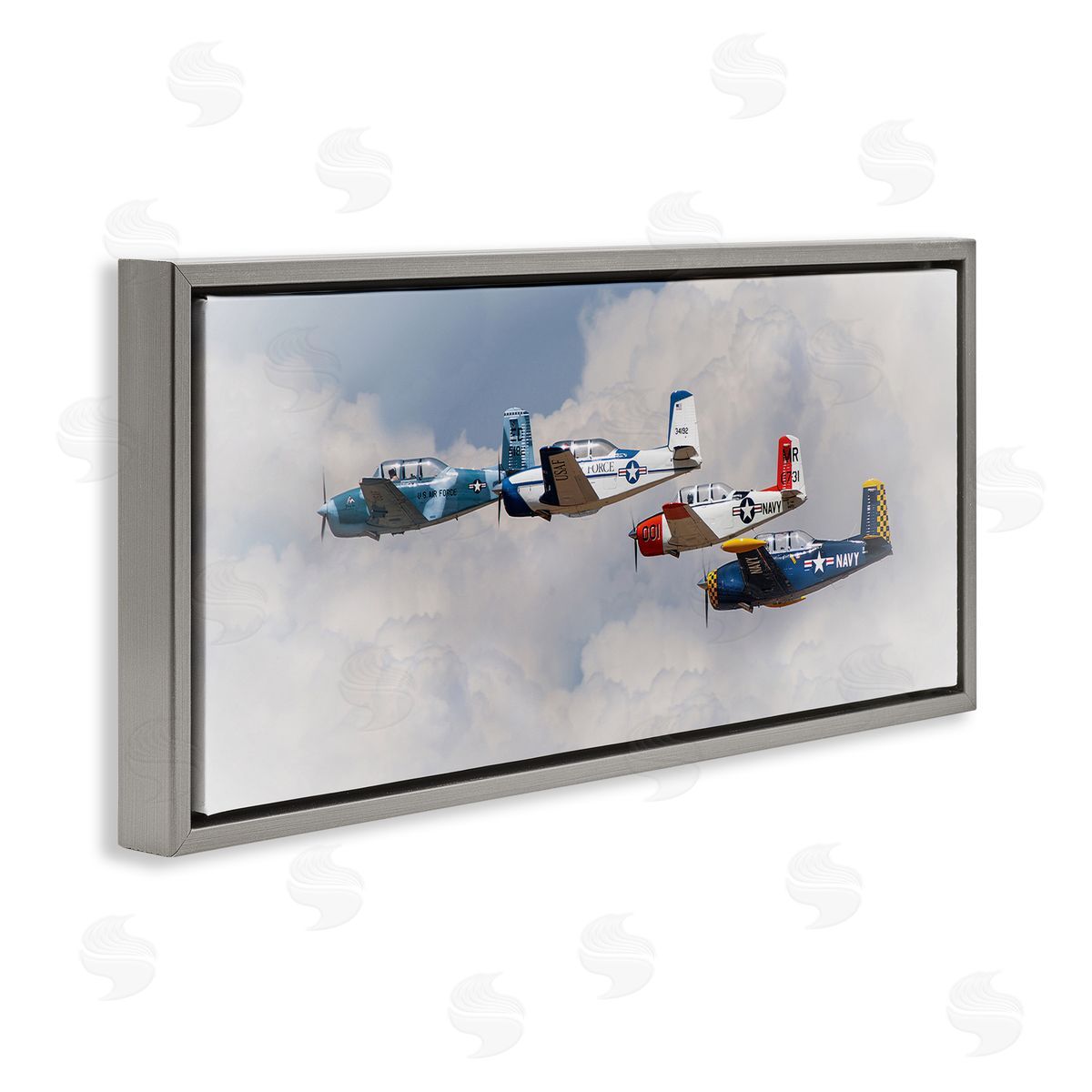 JG Studios Vintage USA Airplanes Canvas Wall Art Print