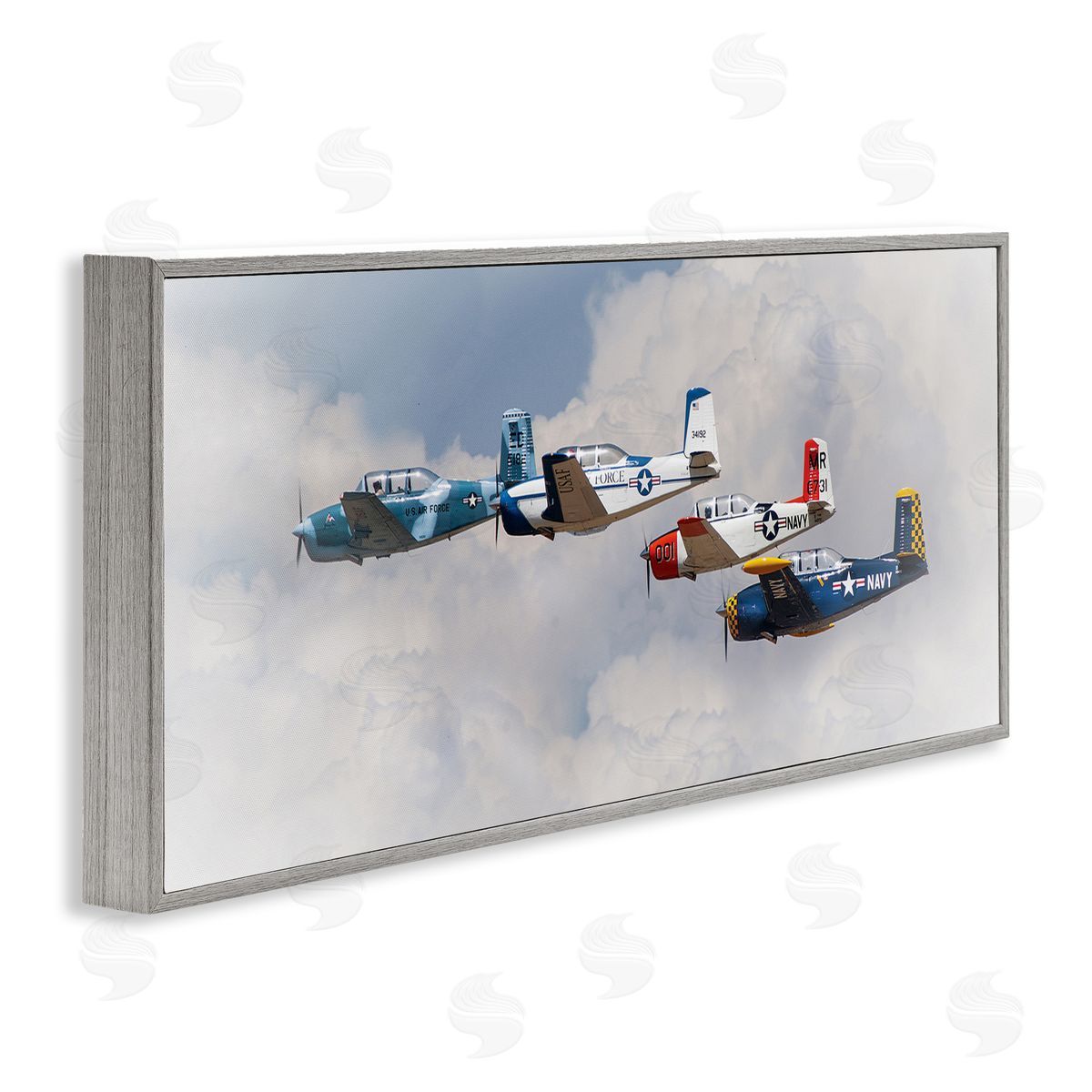 JG Studios Vintage USA Airplanes Canvas Wall Art Print