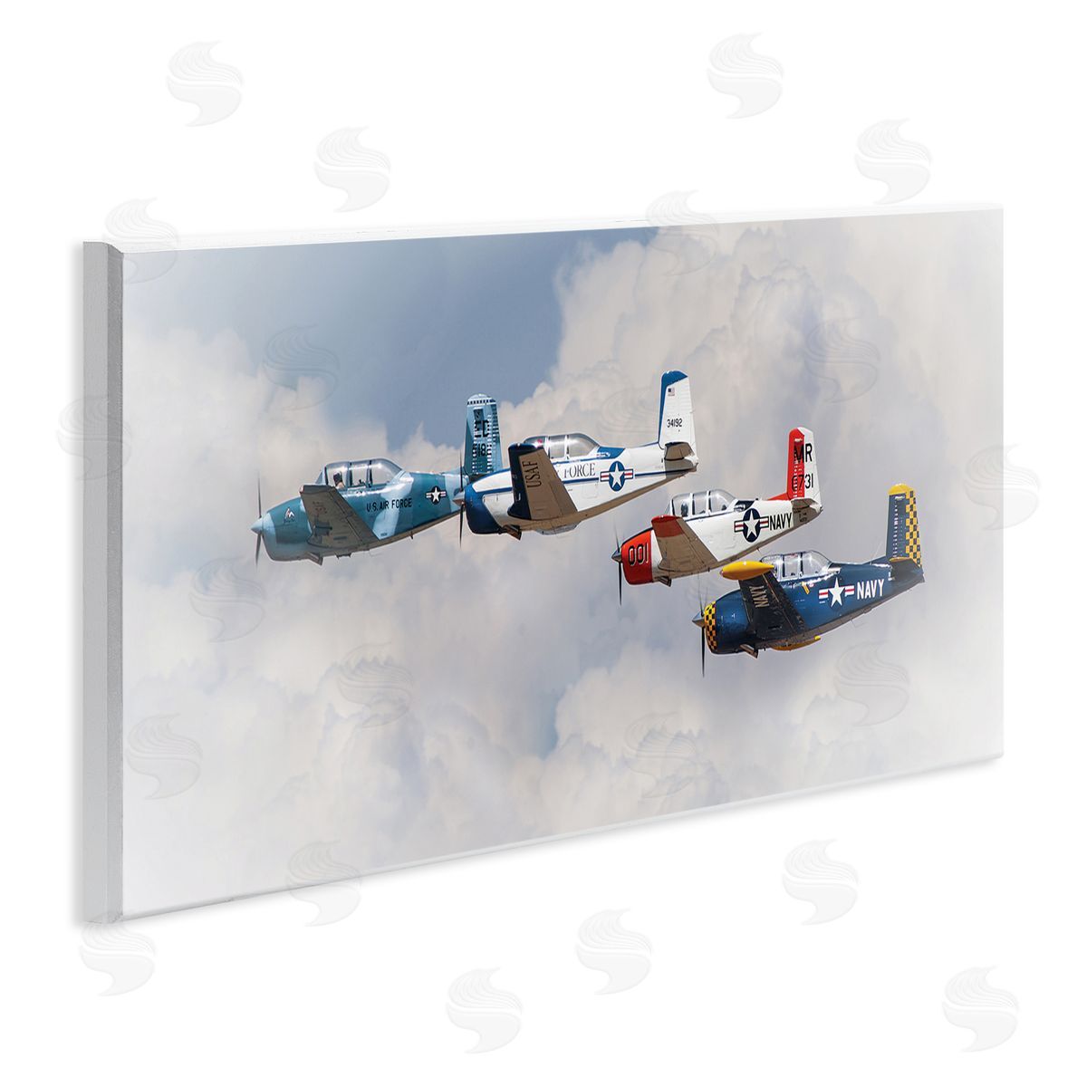 JG Studios Vintage USA Airplanes Canvas Wall Art Print