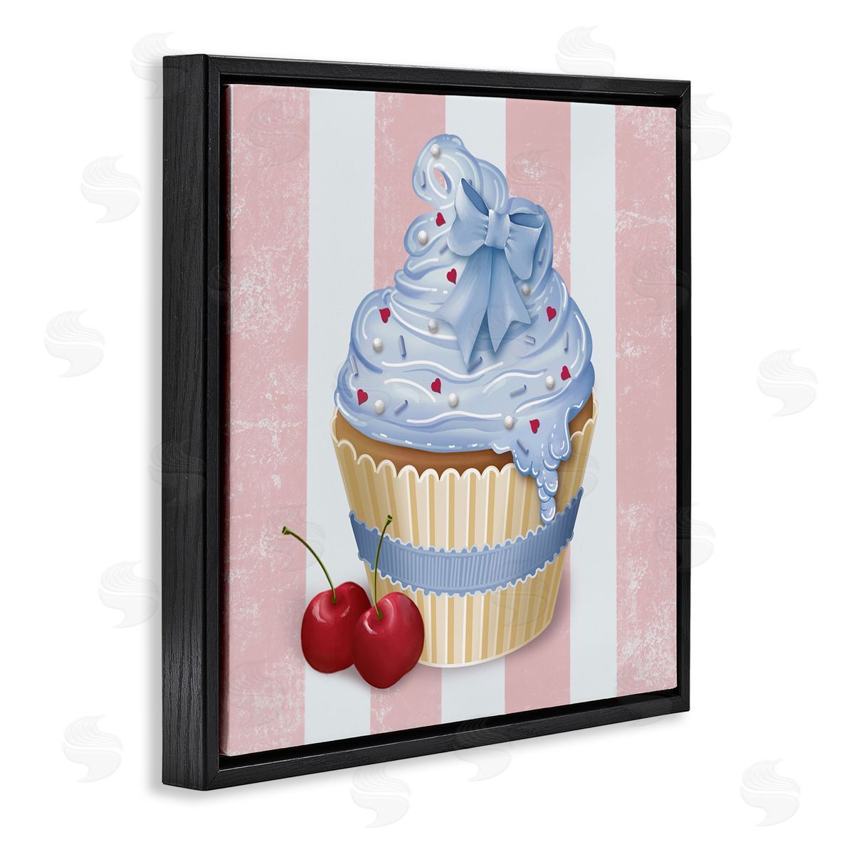 Lori Mosley Pastel Cupcake & Cherries Canvas Wall Art Print
