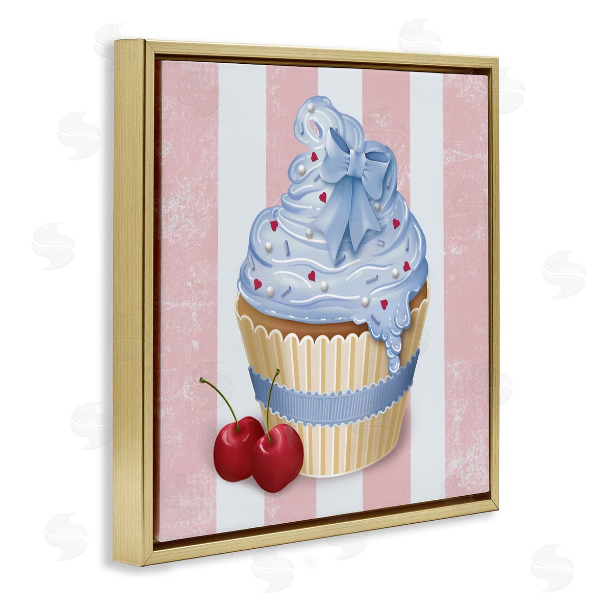 Lori Mosley Pastel Cupcake & Cherries Canvas Wall Art Print