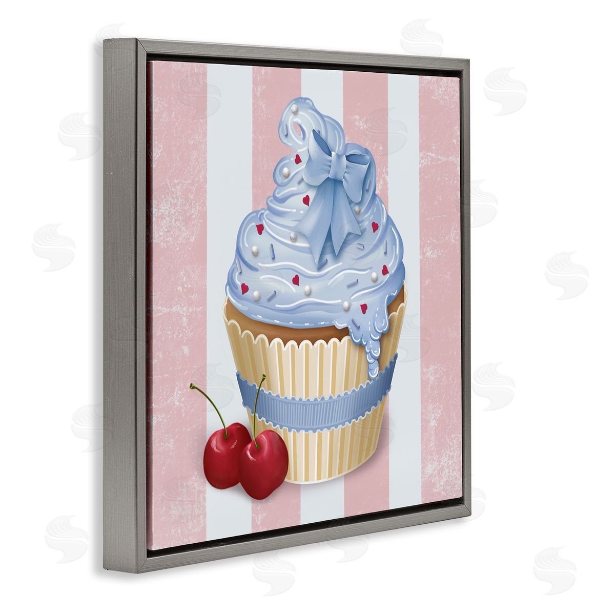 Lori Mosley Pastel Cupcake & Cherries Canvas Wall Art Print