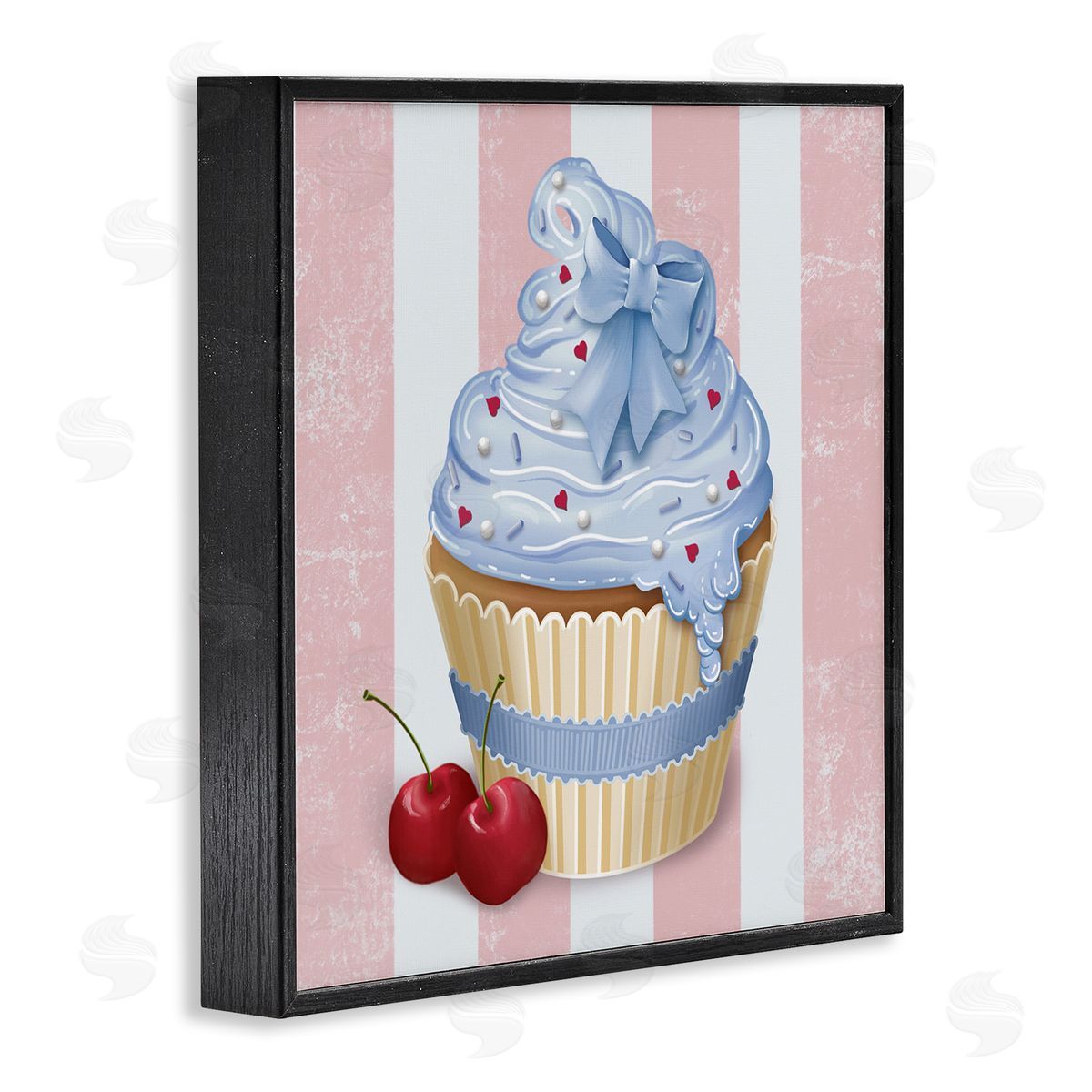 Lori Mosley Pastel Cupcake & Cherries Canvas Wall Art Print
