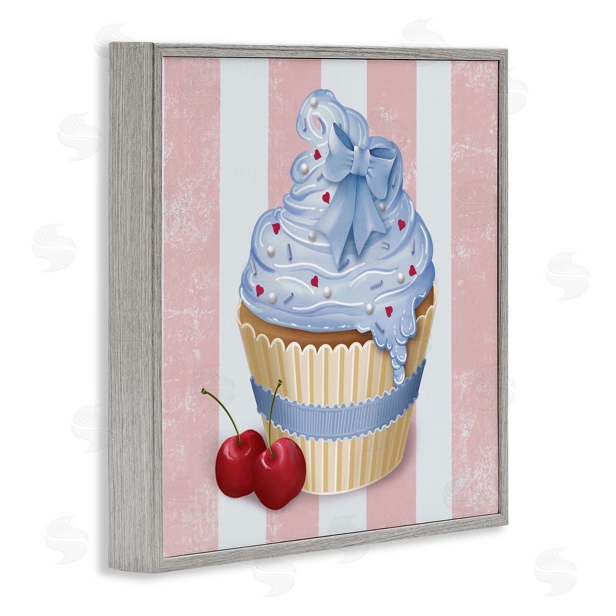 Lori Mosley Pastel Cupcake & Cherries Canvas Wall Art Print