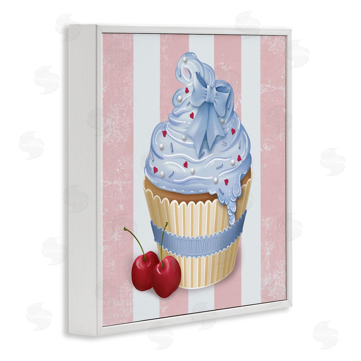 Lori Mosley Pastel Cupcake & Cherries Canvas Wall Art Print