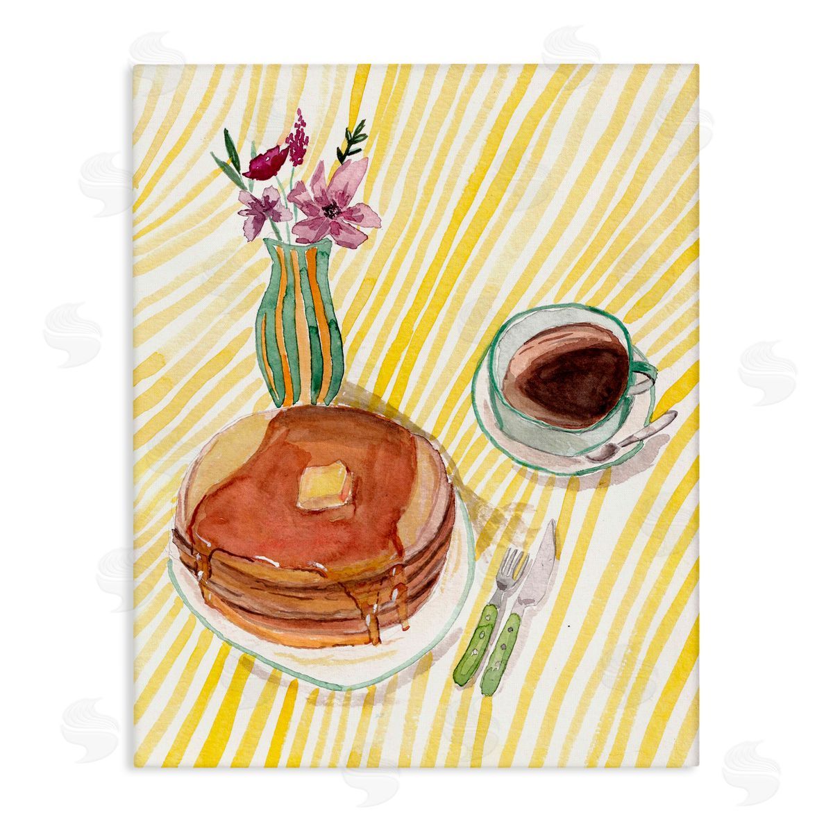 Josi Opolenstisima Pancake Breakfast Table Canvas Wall Art Print
