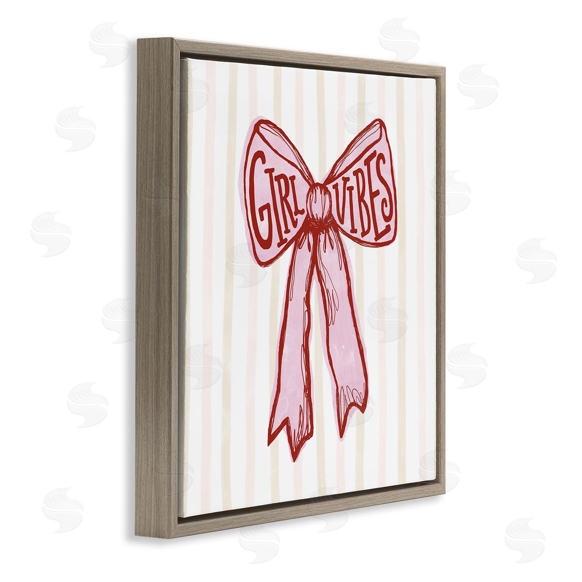 Connie Summers Girl Vibes Pink Bow Canvas Wall Art Print