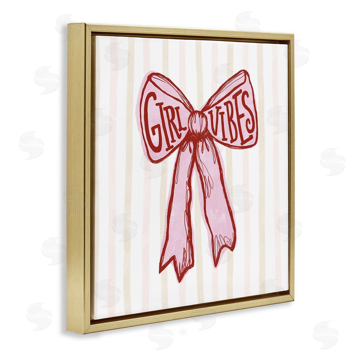 Connie Summers Girl Vibes Pink Bow Canvas Wall Art Print