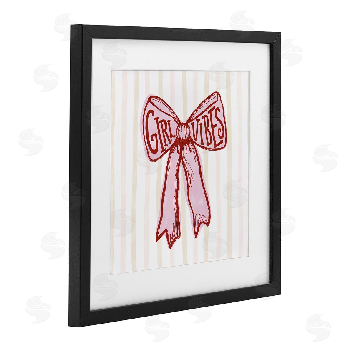 Connie Summers Girl Vibes Pink Bow Canvas Wall Art Print