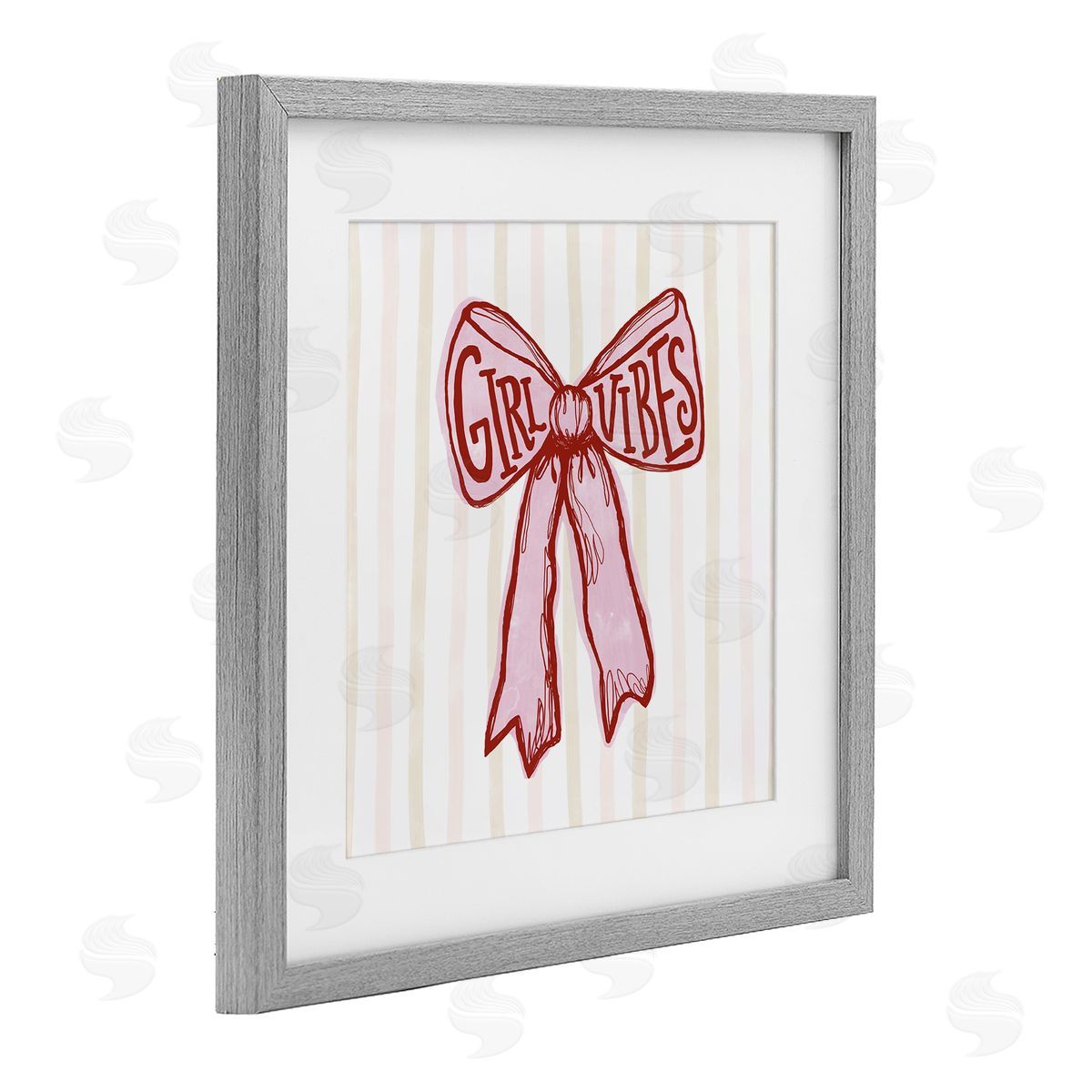 Connie Summers Girl Vibes Pink Bow Canvas Wall Art Print