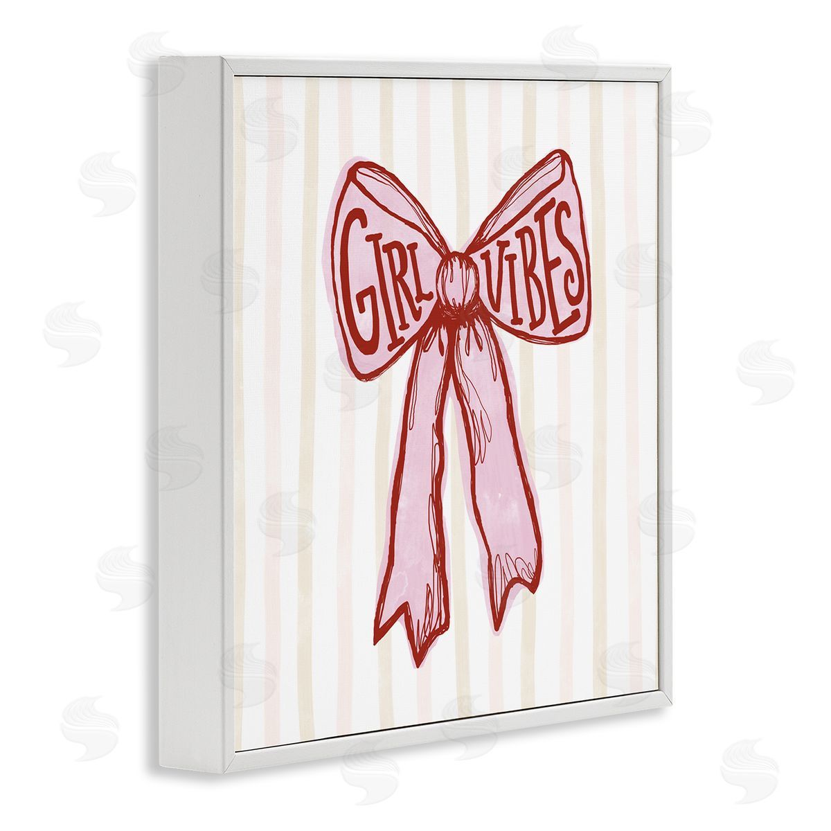Connie Summers Girl Vibes Pink Bow Canvas Wall Art Print