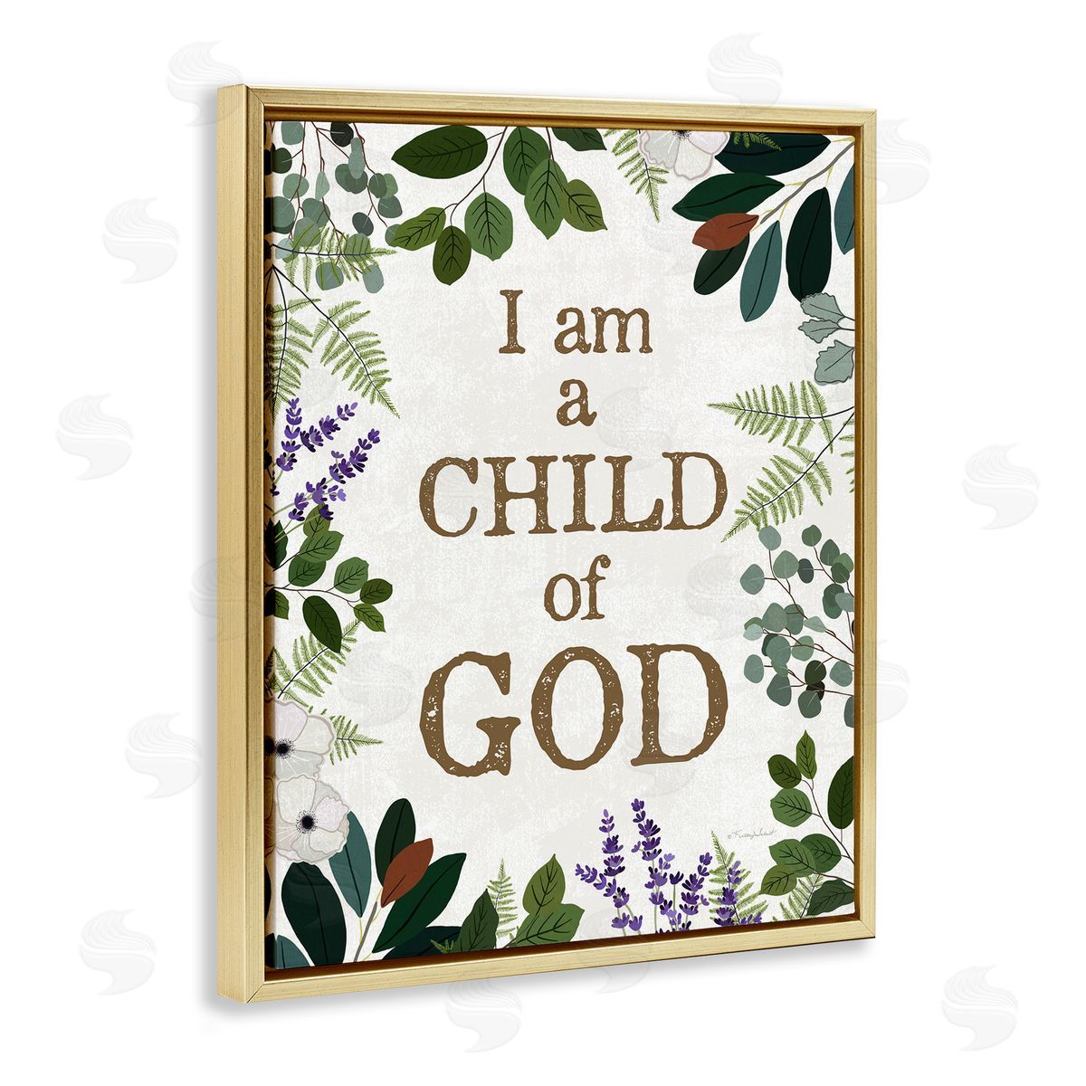 Kelley Talent Child Of God on Leaves Canvas Wall Art Print