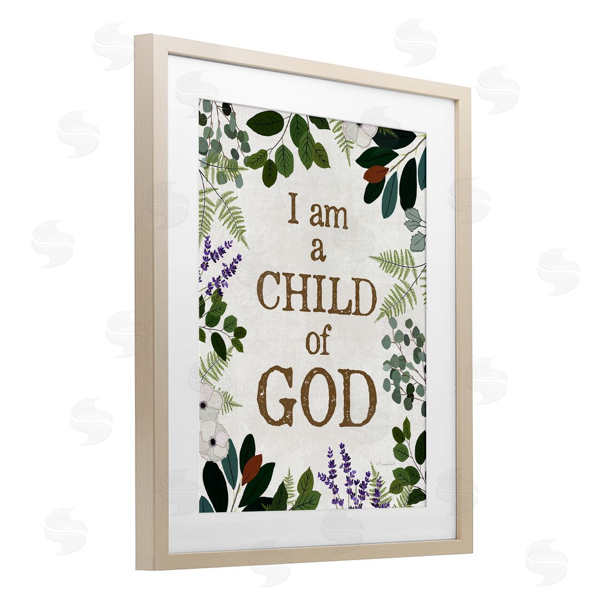 Kelley Talent Child Of God on Leaves Canvas Wall Art Print