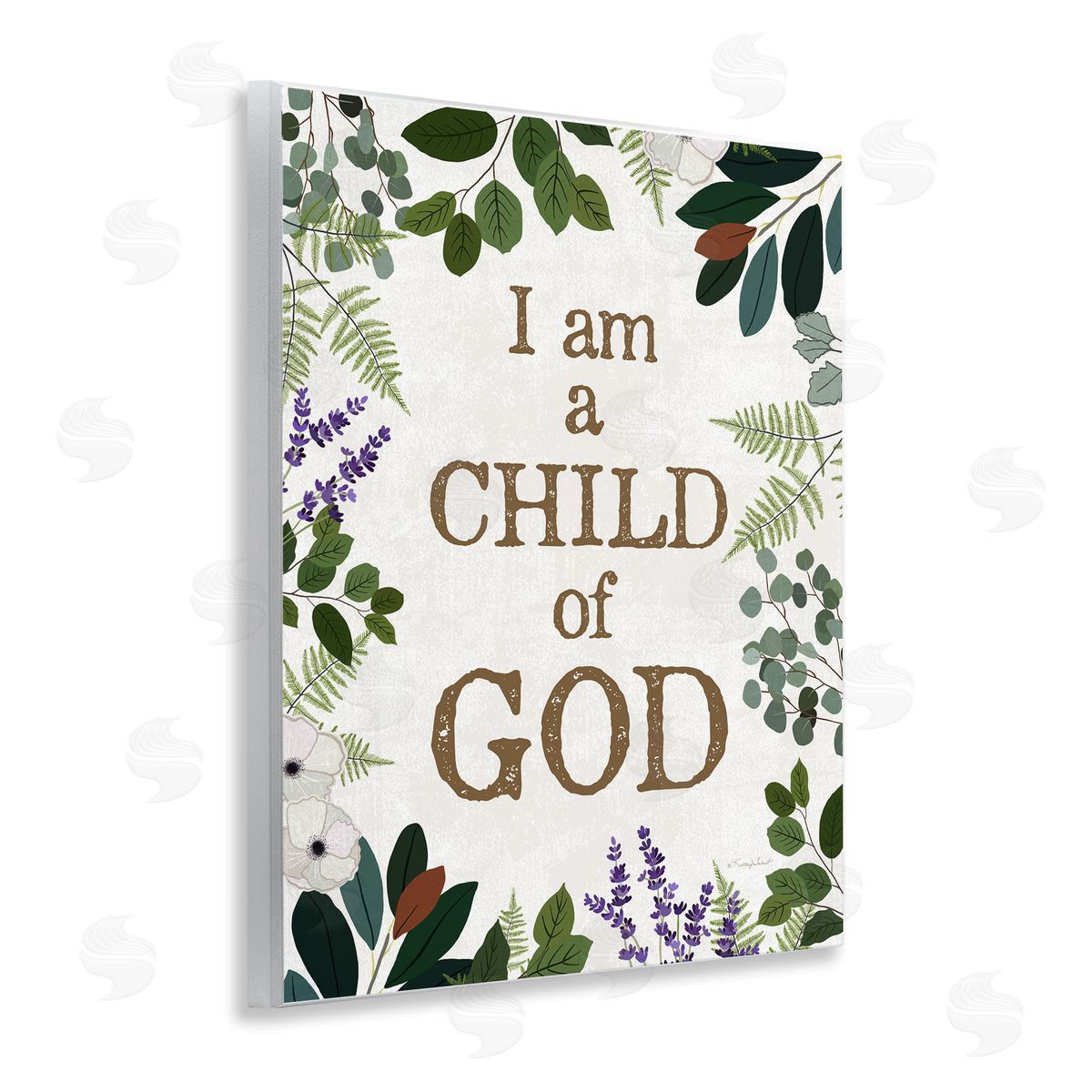 Kelley Talent Child Of God on Leaves Canvas Wall Art Print