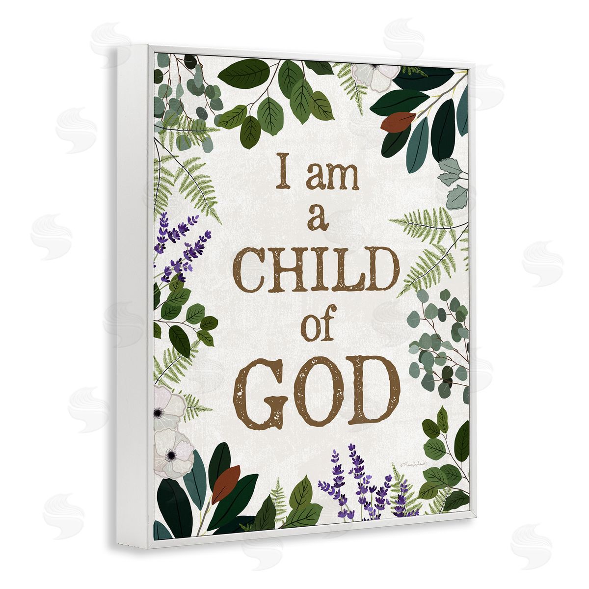 Kelley Talent Child Of God on Leaves Canvas Wall Art Print