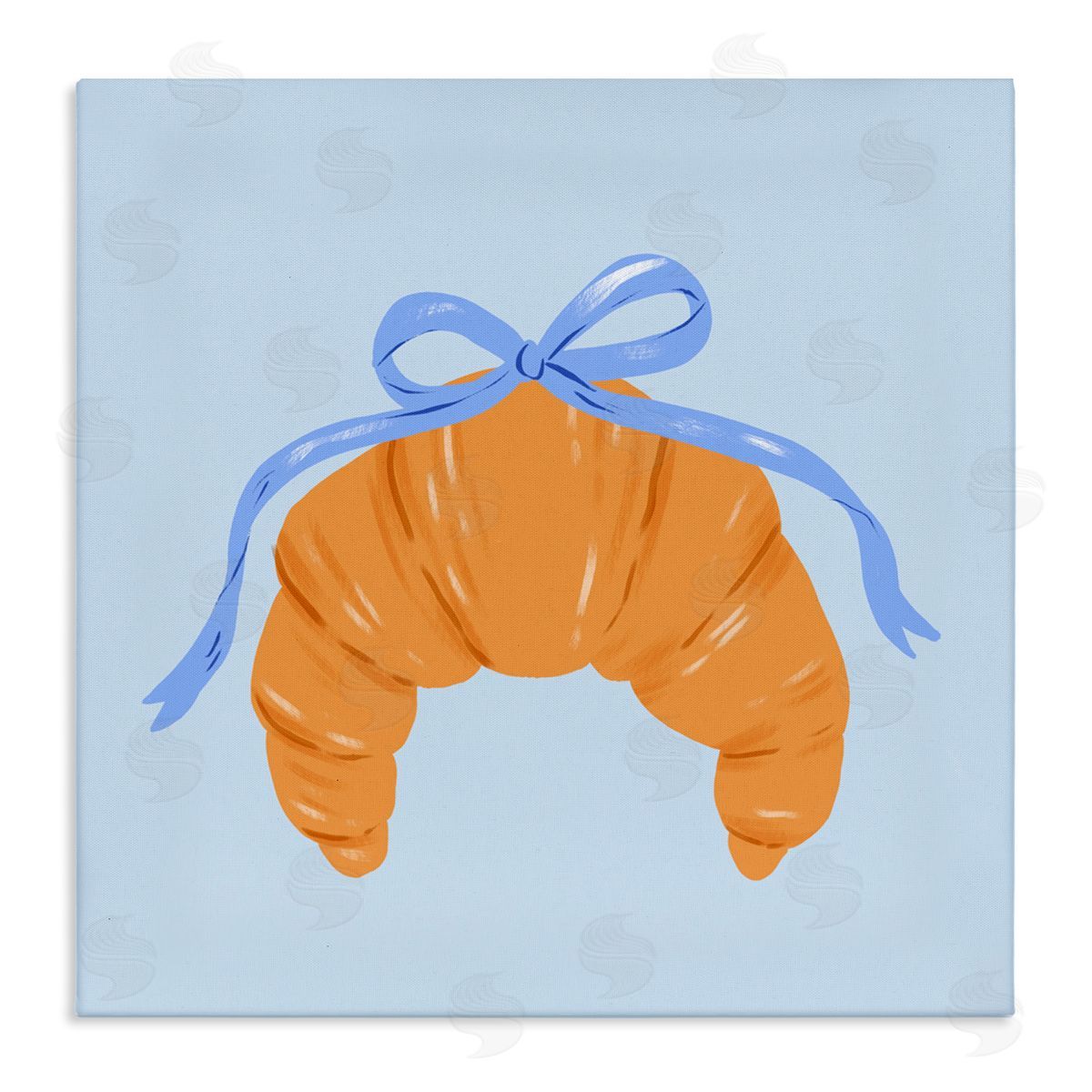 Krissy Mast Blue Bow Croissant Canvas Wall Art Print