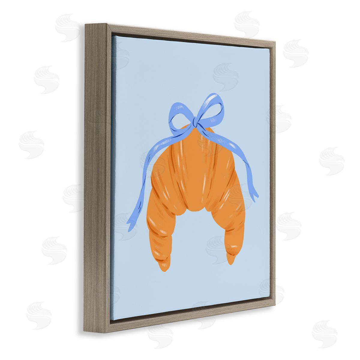 Krissy Mast Blue Bow Croissant Canvas Wall Art Print