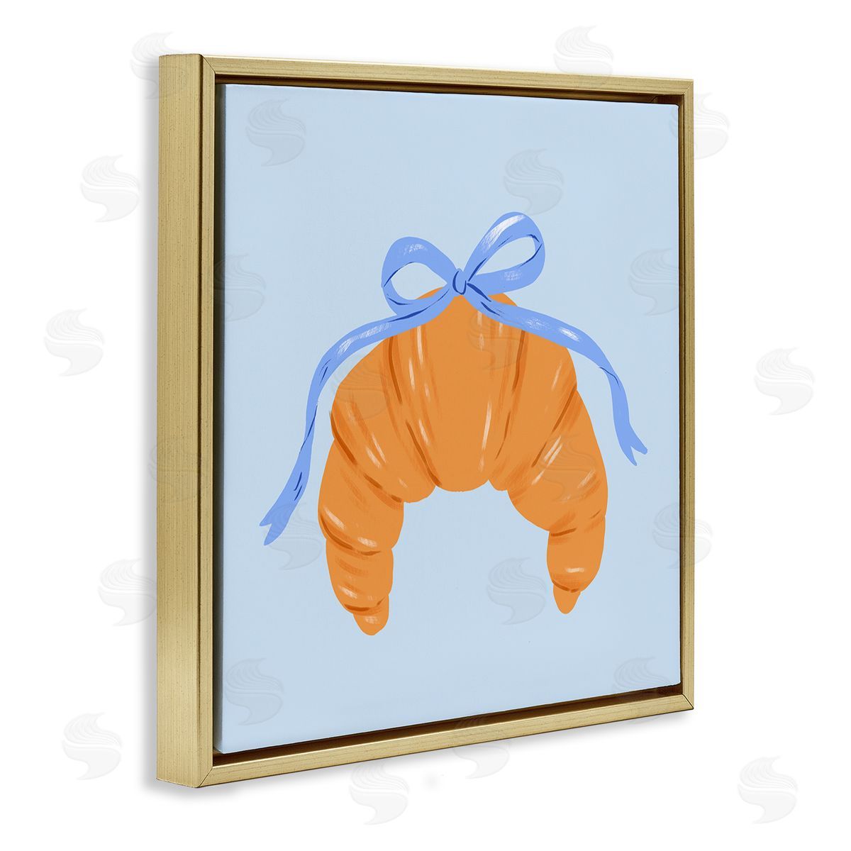 Krissy Mast Blue Bow Croissant Canvas Wall Art Print