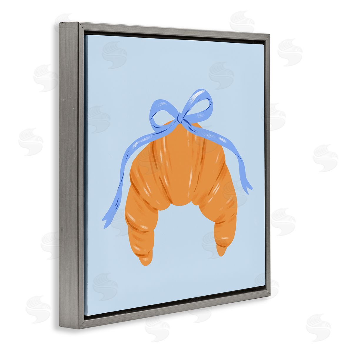 Krissy Mast Blue Bow Croissant Canvas Wall Art Print