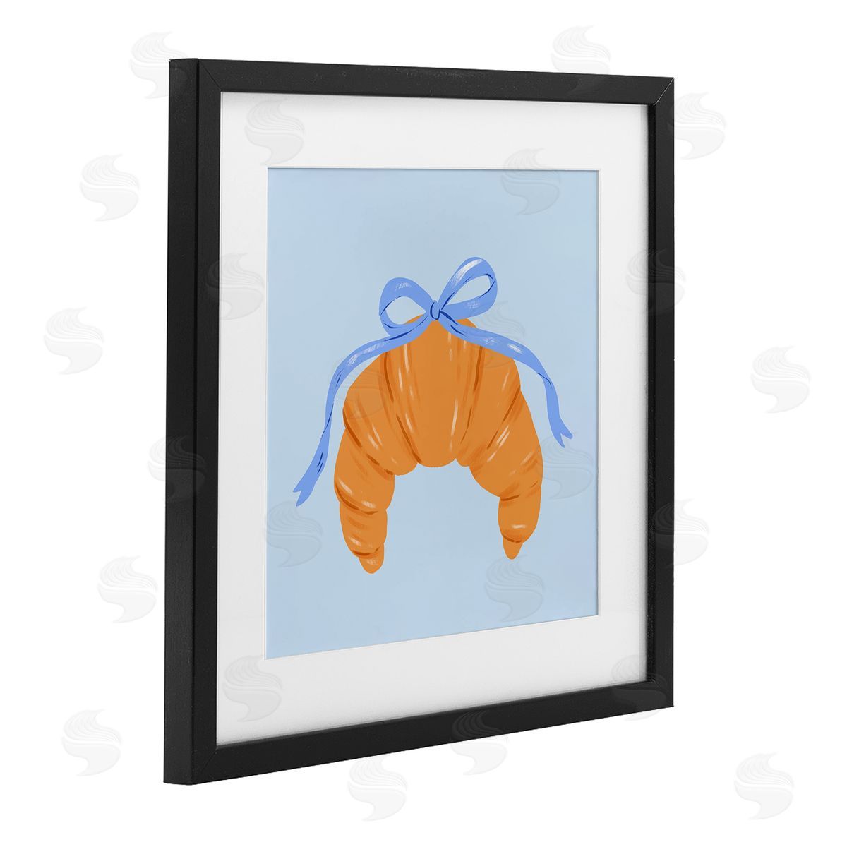 Krissy Mast Blue Bow Croissant Canvas Wall Art Print