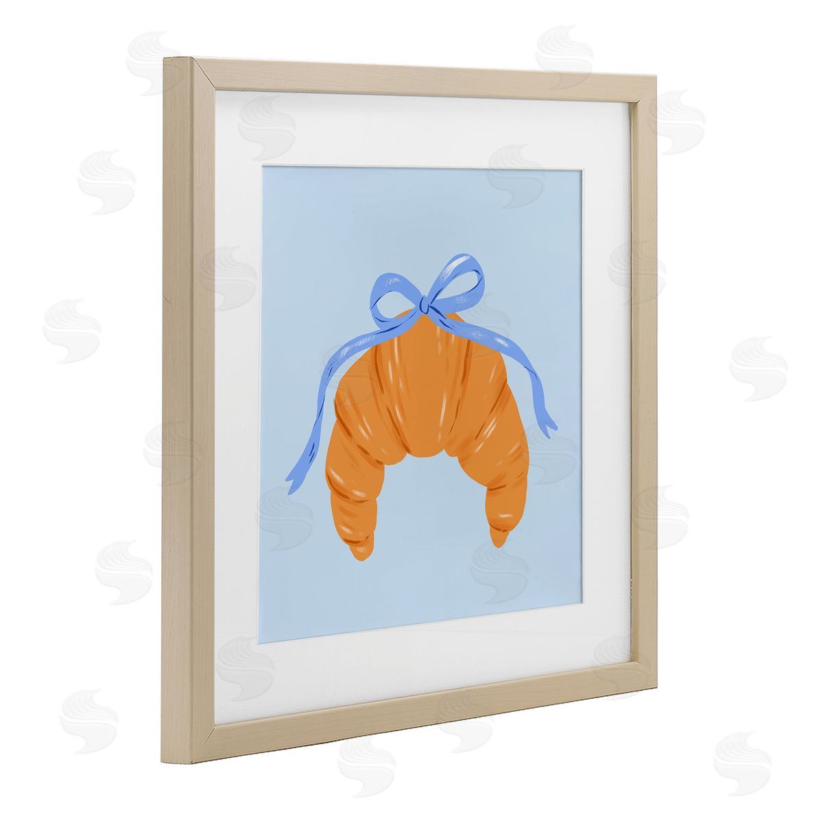 Krissy Mast Blue Bow Croissant Canvas Wall Art Print