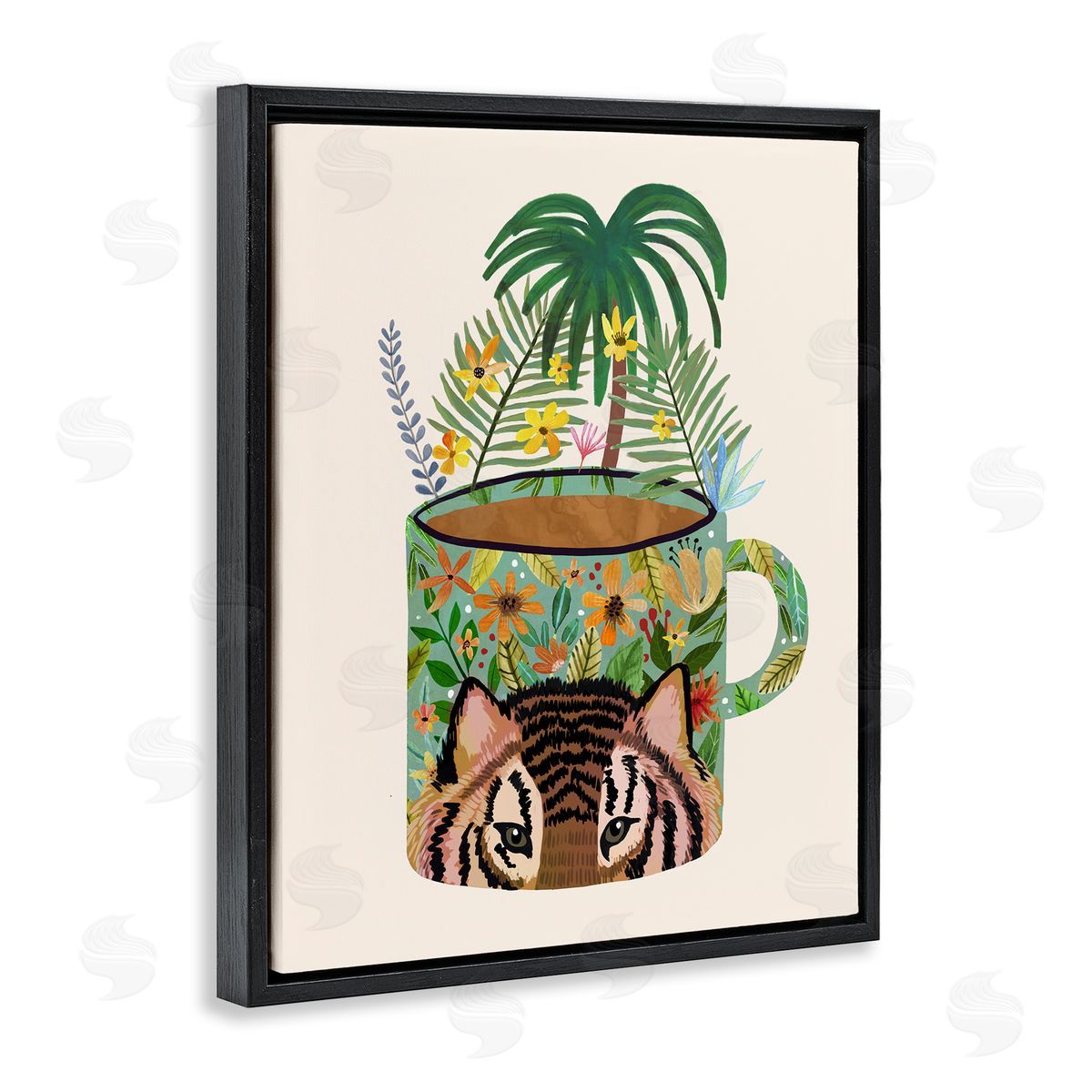 Mia Charro Tropical Mug with Tiger Canvas Wall Art Print
