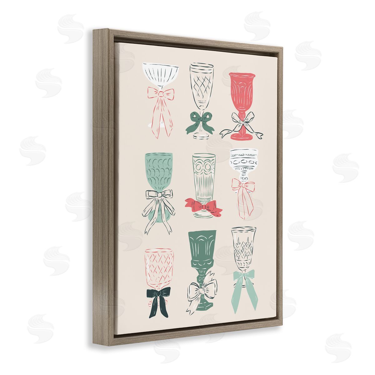 Krissy Mast Holiday Cocktail Chalice & Goblets Canvas Wall Art Print