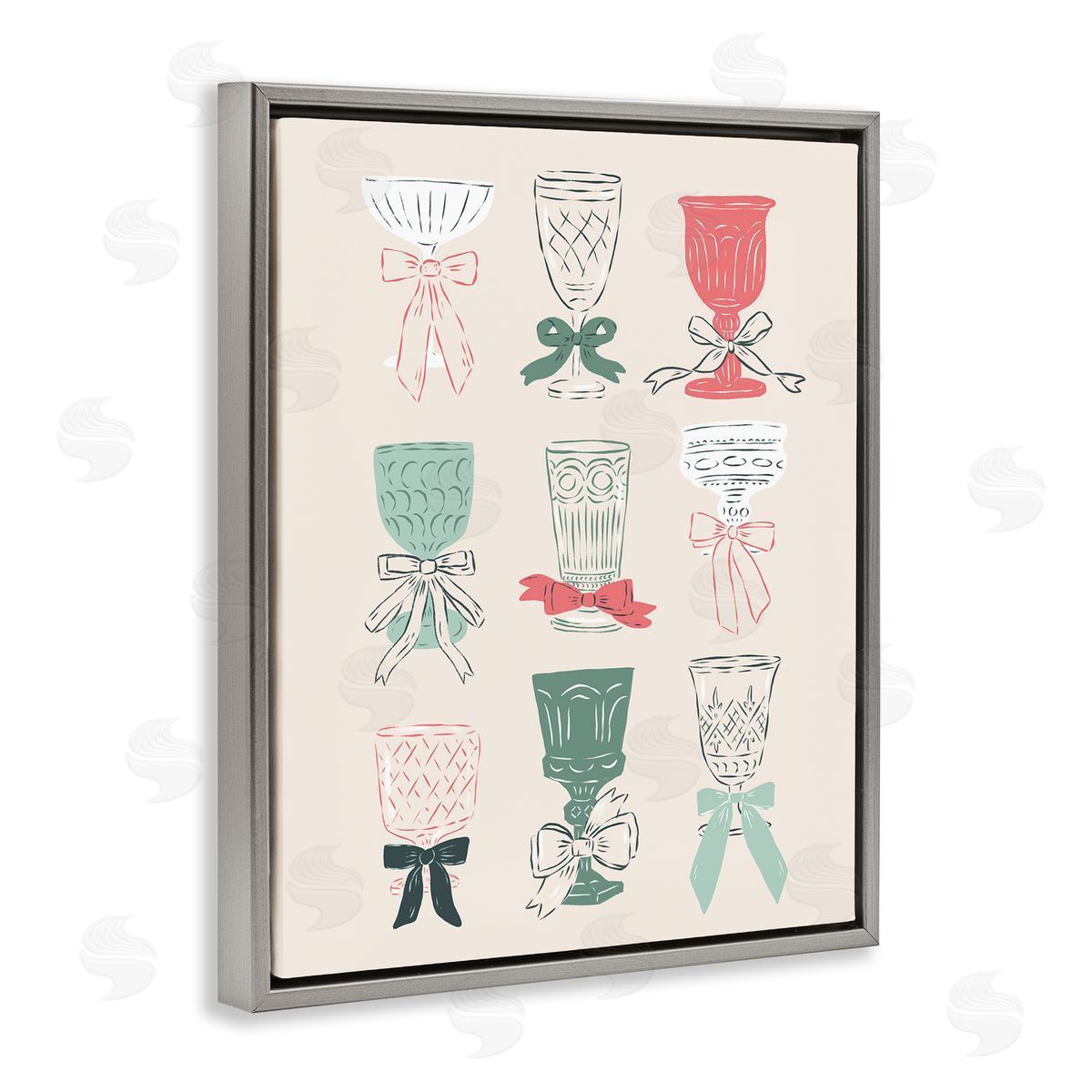 Krissy Mast Holiday Cocktail Chalice & Goblets Canvas Wall Art Print