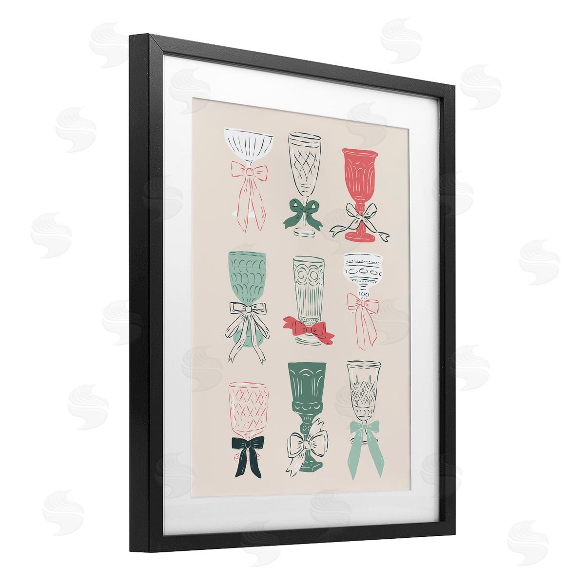 Krissy Mast Holiday Cocktail Chalice & Goblets Canvas Wall Art Print