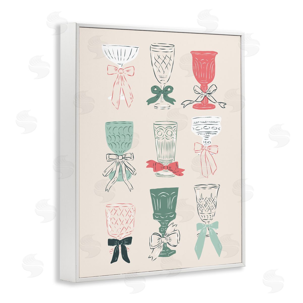 Krissy Mast Holiday Cocktail Chalice & Goblets Canvas Wall Art Print