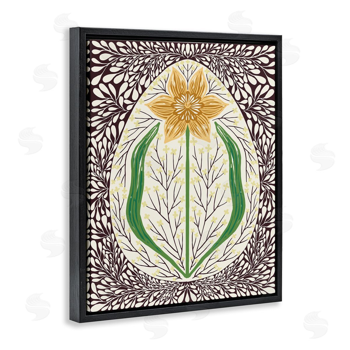 Hannah Beisang Symmetrical Spring Daffodil Canvas Wall Art Print
