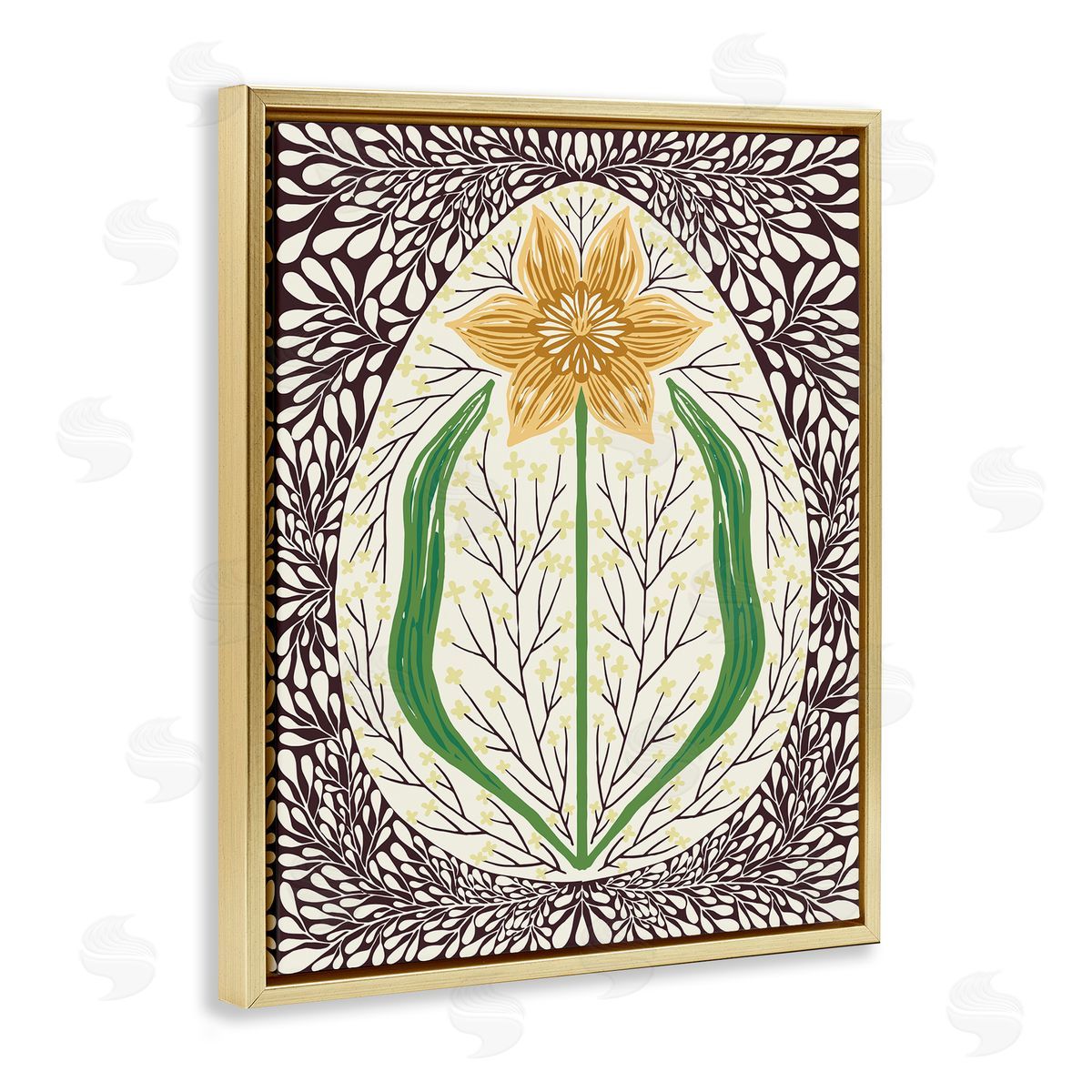 Hannah Beisang Symmetrical Spring Daffodil Canvas Wall Art Print