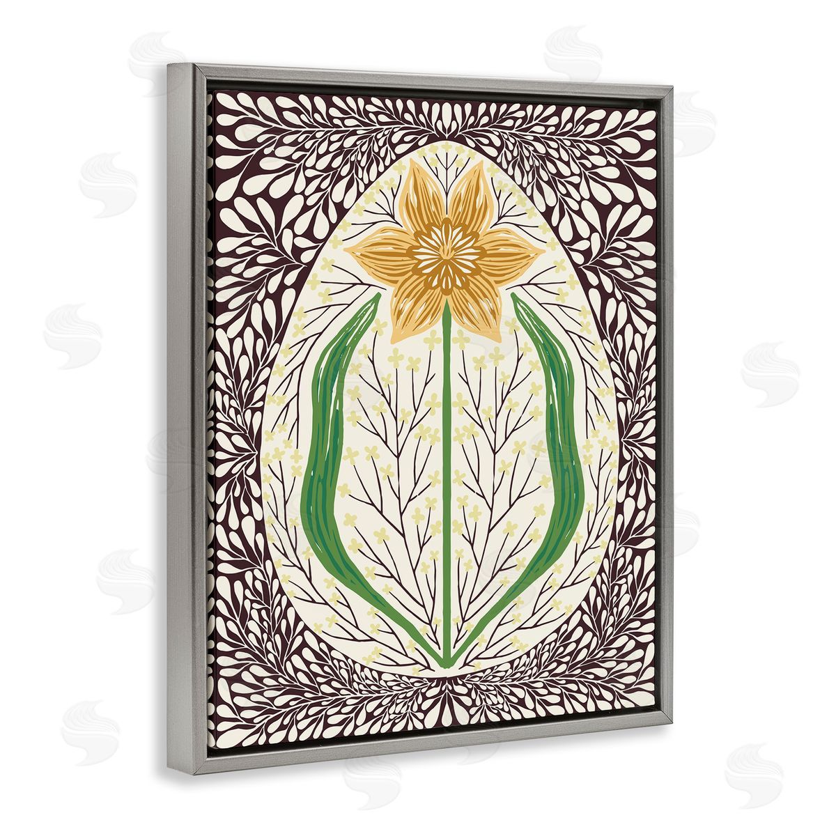 Hannah Beisang Symmetrical Spring Daffodil Canvas Wall Art Print