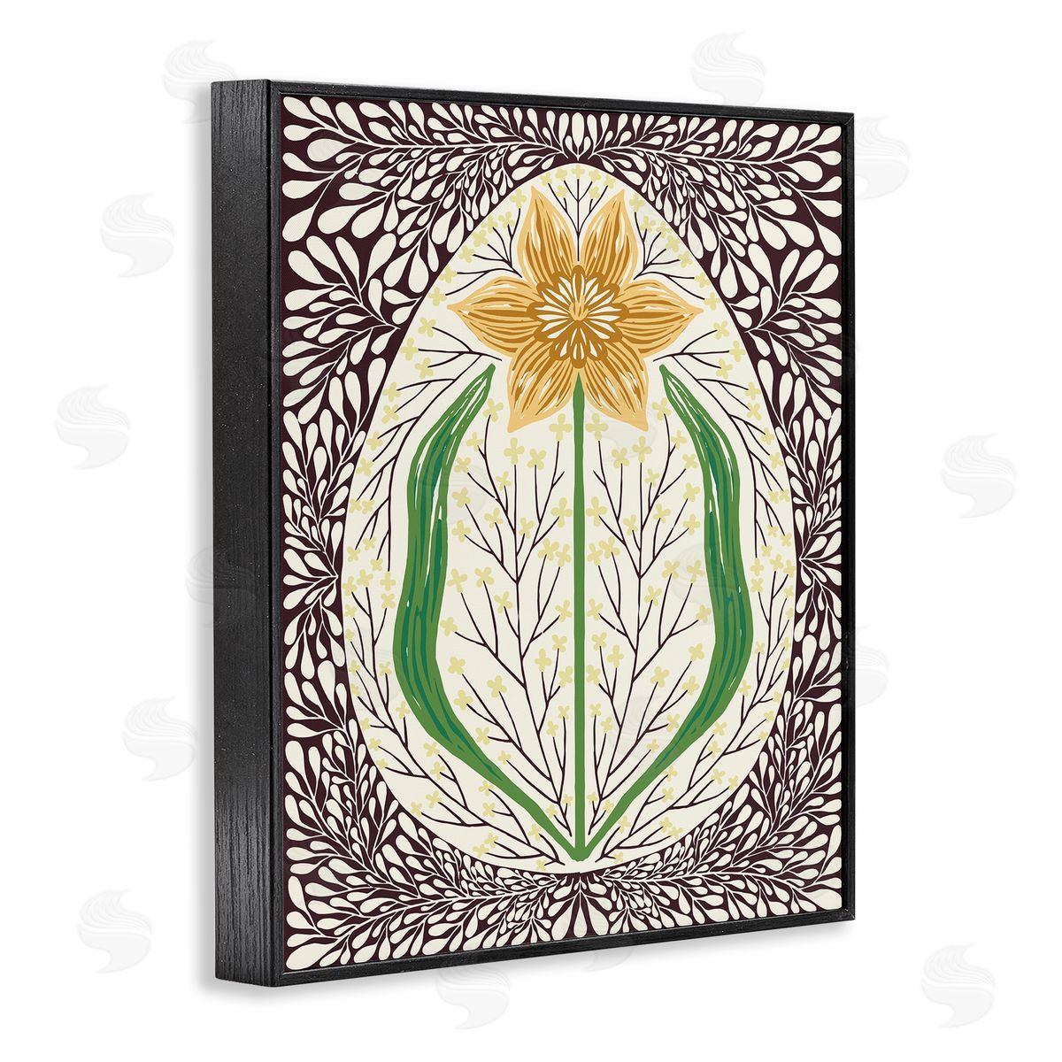Hannah Beisang Symmetrical Spring Daffodil Canvas Wall Art Print