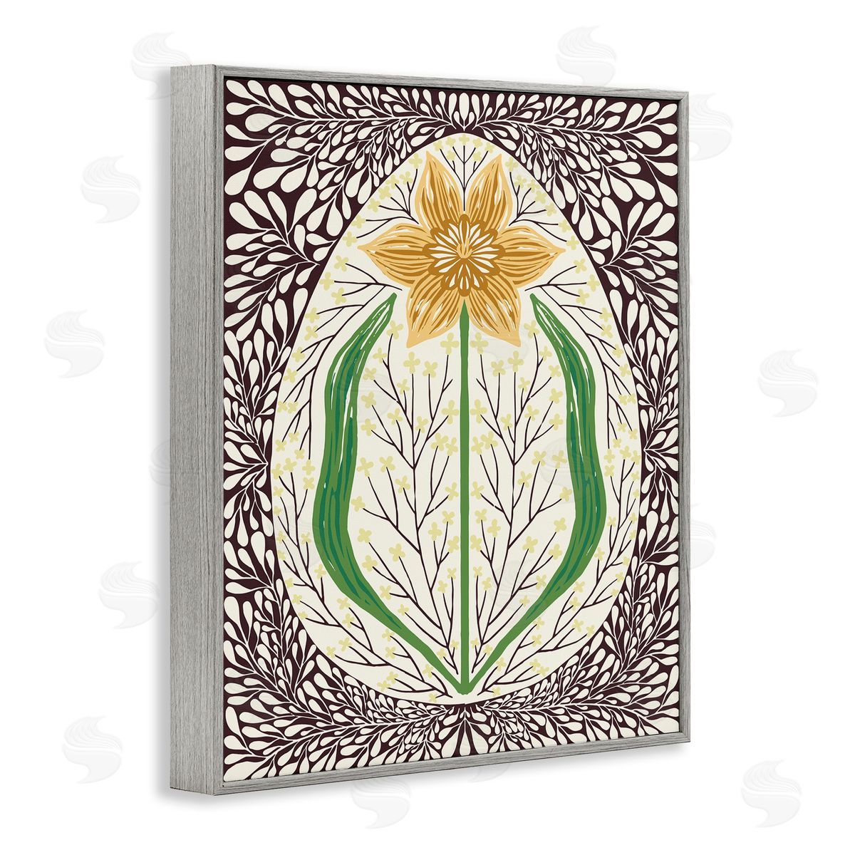 Hannah Beisang Symmetrical Spring Daffodil Canvas Wall Art Print