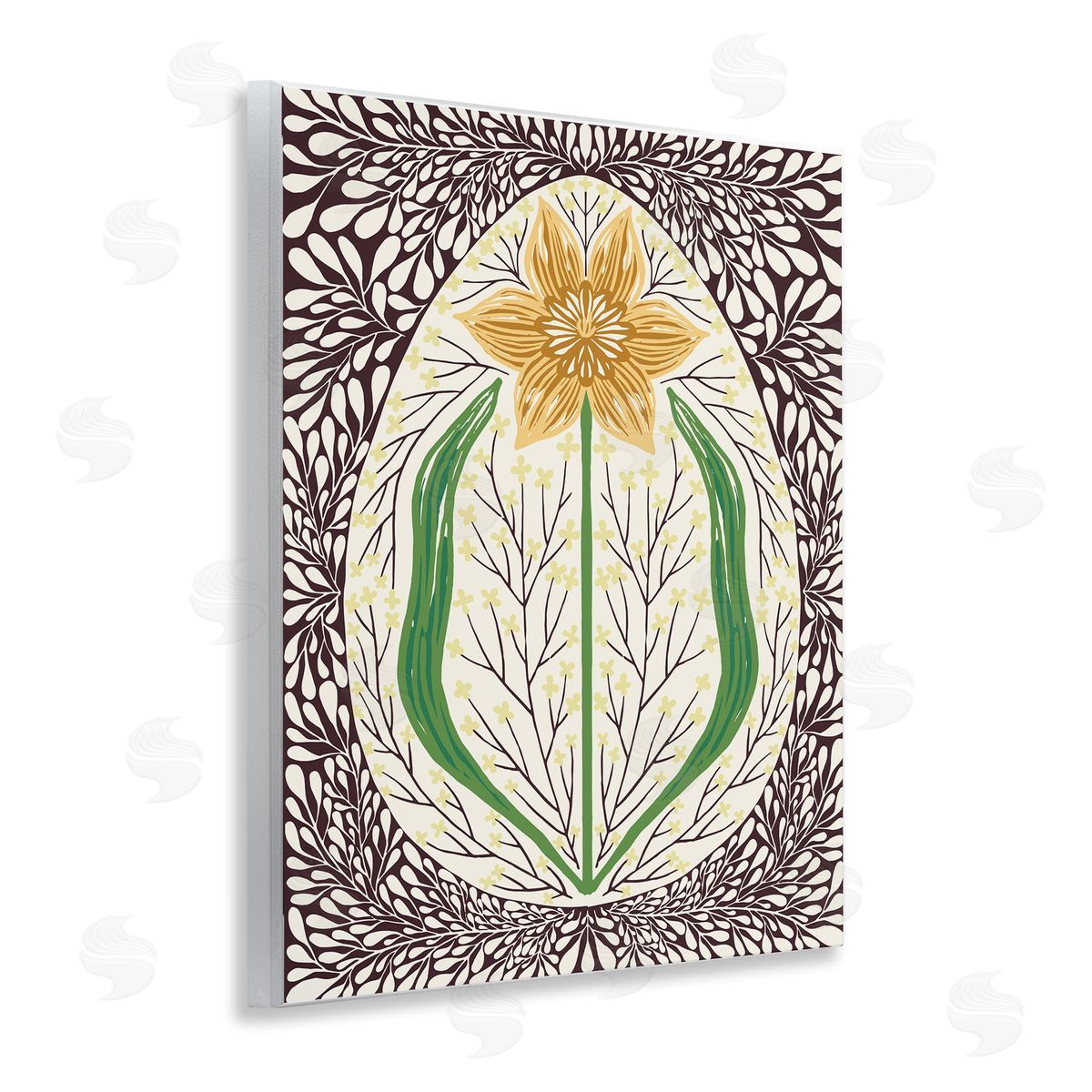 Hannah Beisang Symmetrical Spring Daffodil Canvas Wall Art Print