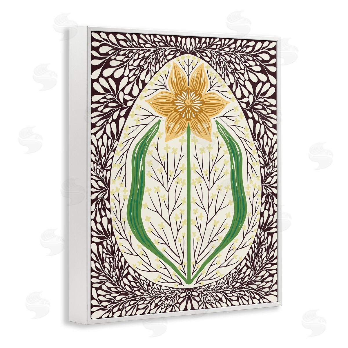 Hannah Beisang Symmetrical Spring Daffodil Canvas Wall Art Print