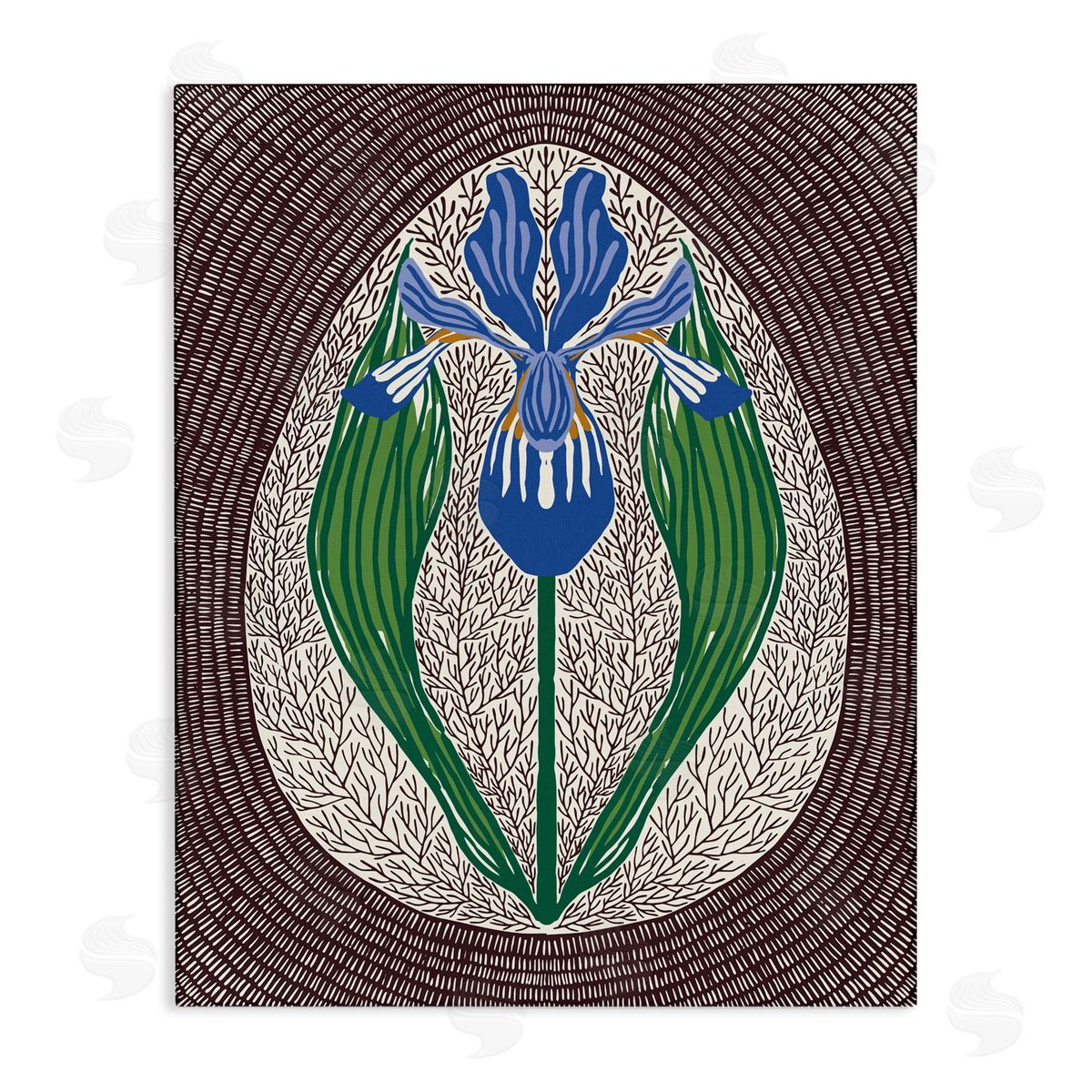Hannah Beisang Symmetrical Spring Iris Canvas Wall Art Print