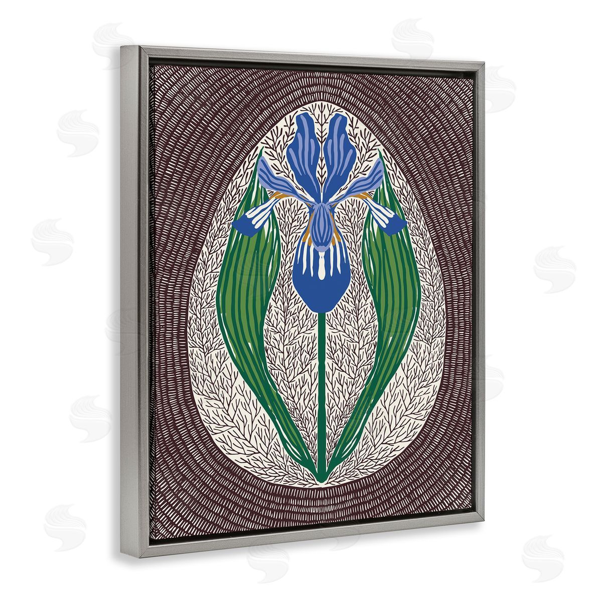 Hannah Beisang Symmetrical Spring Iris Canvas Wall Art Print