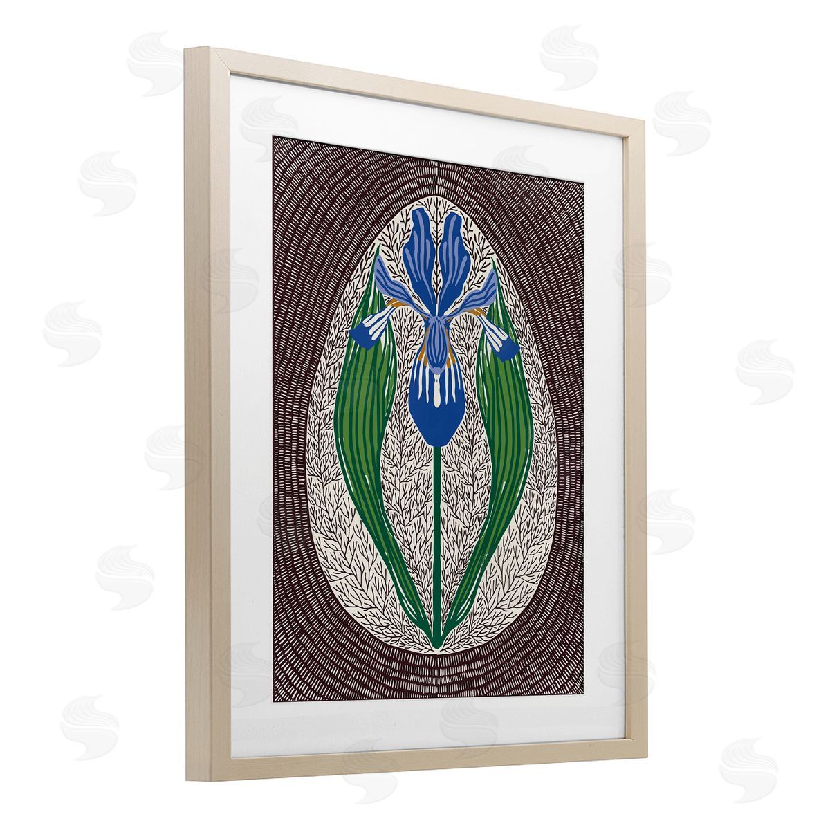 Hannah Beisang Symmetrical Spring Iris Canvas Wall Art Print