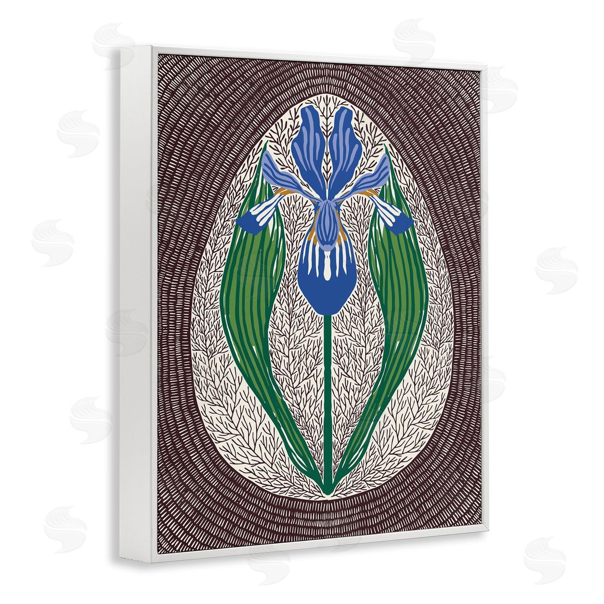Hannah Beisang Symmetrical Spring Iris Canvas Wall Art Print
