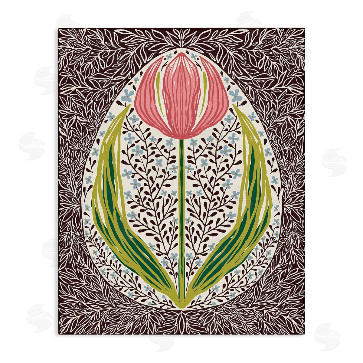 Hannah Beisang Symmetrical Spring Tulip Canvas Wall Art Print
