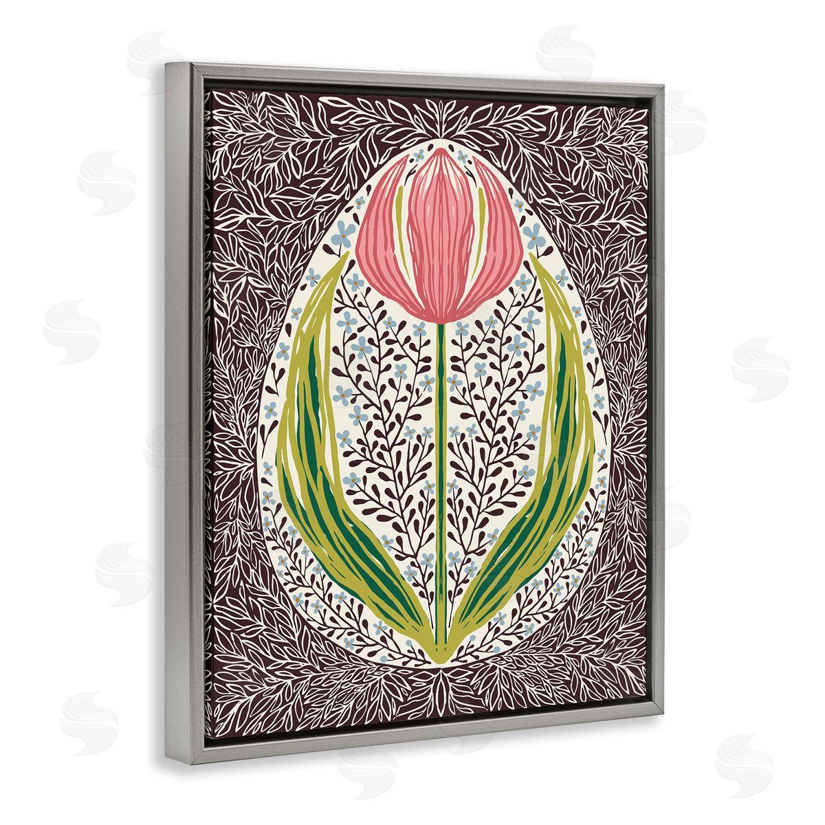 Hannah Beisang Symmetrical Spring Tulip Canvas Wall Art Print