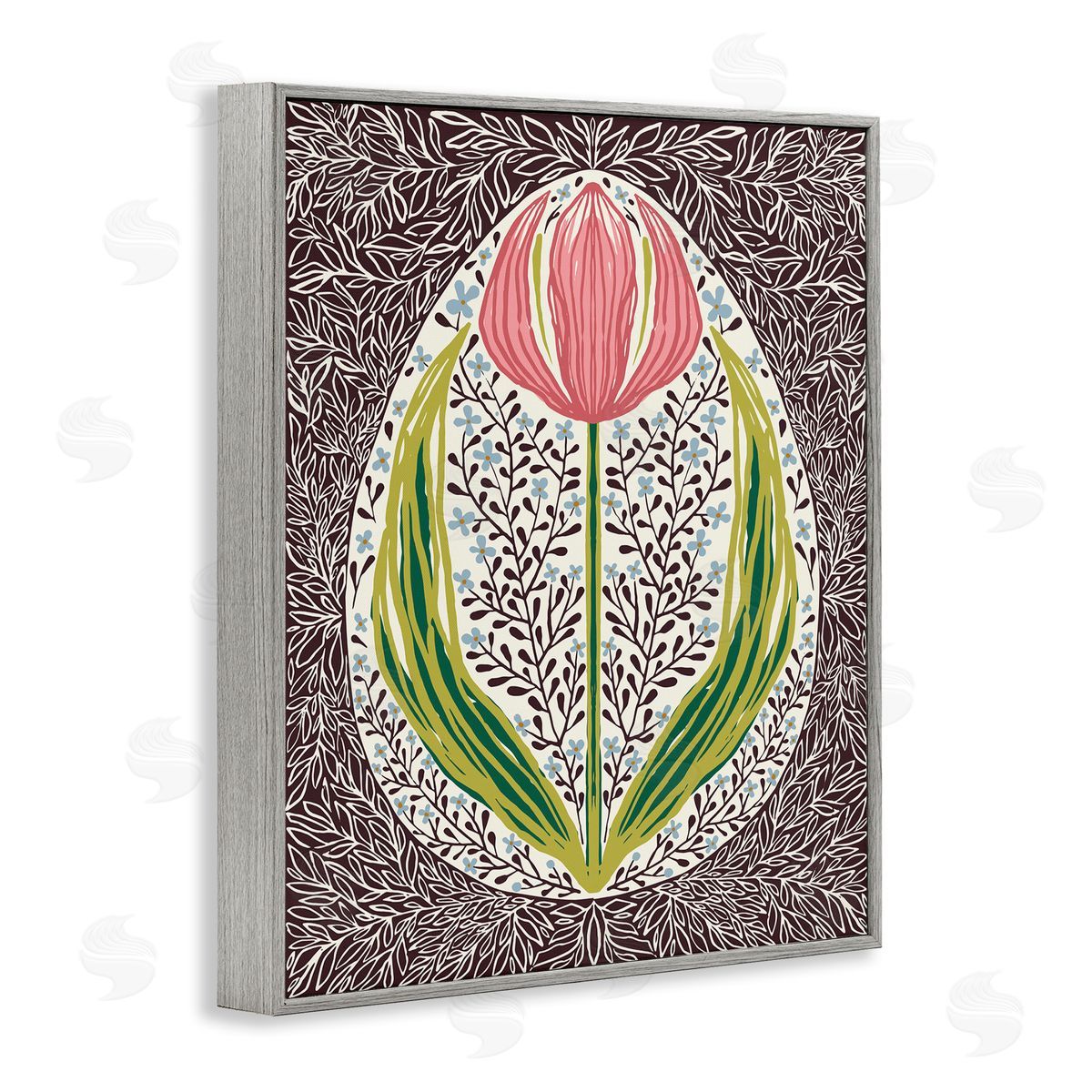 Hannah Beisang Symmetrical Spring Tulip Canvas Wall Art Print