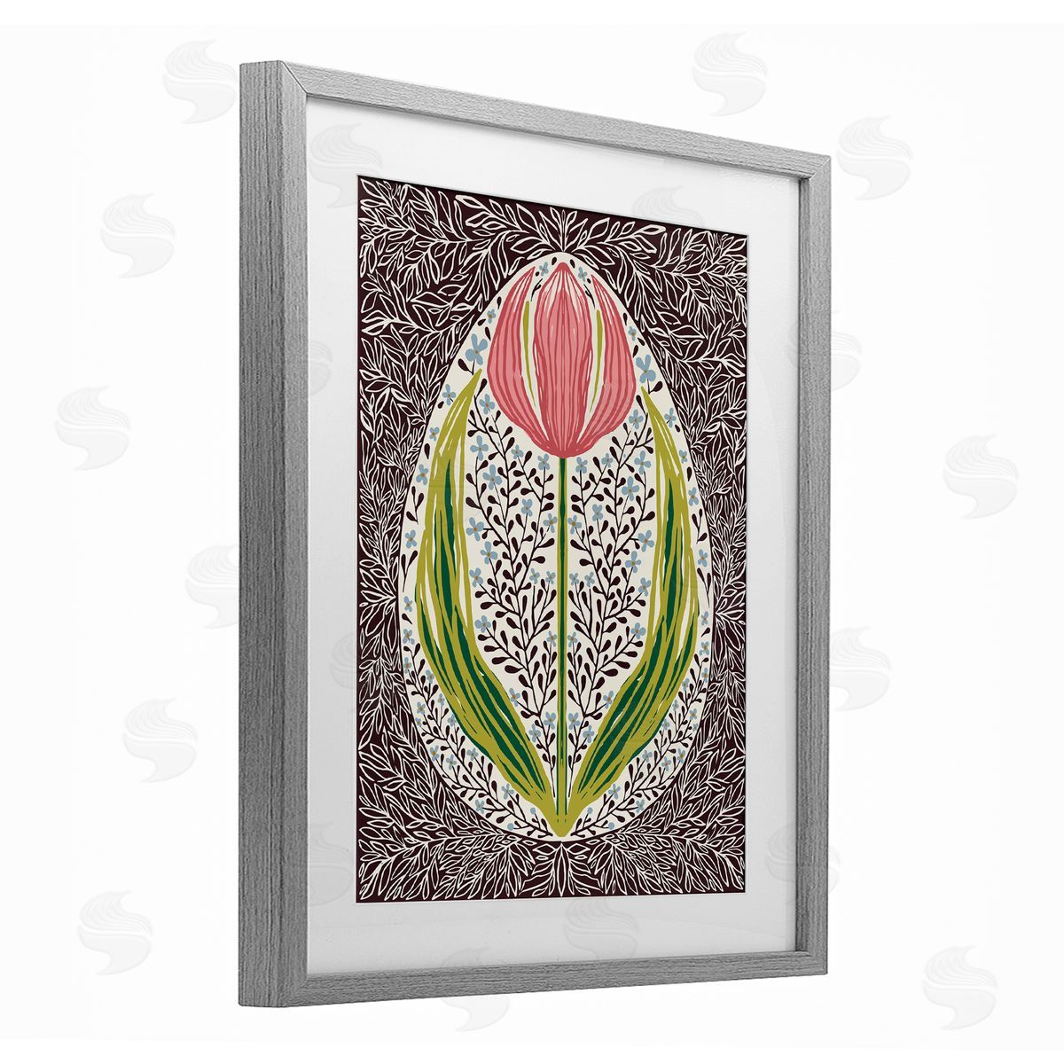 Hannah Beisang Symmetrical Spring Tulip Canvas Wall Art Print