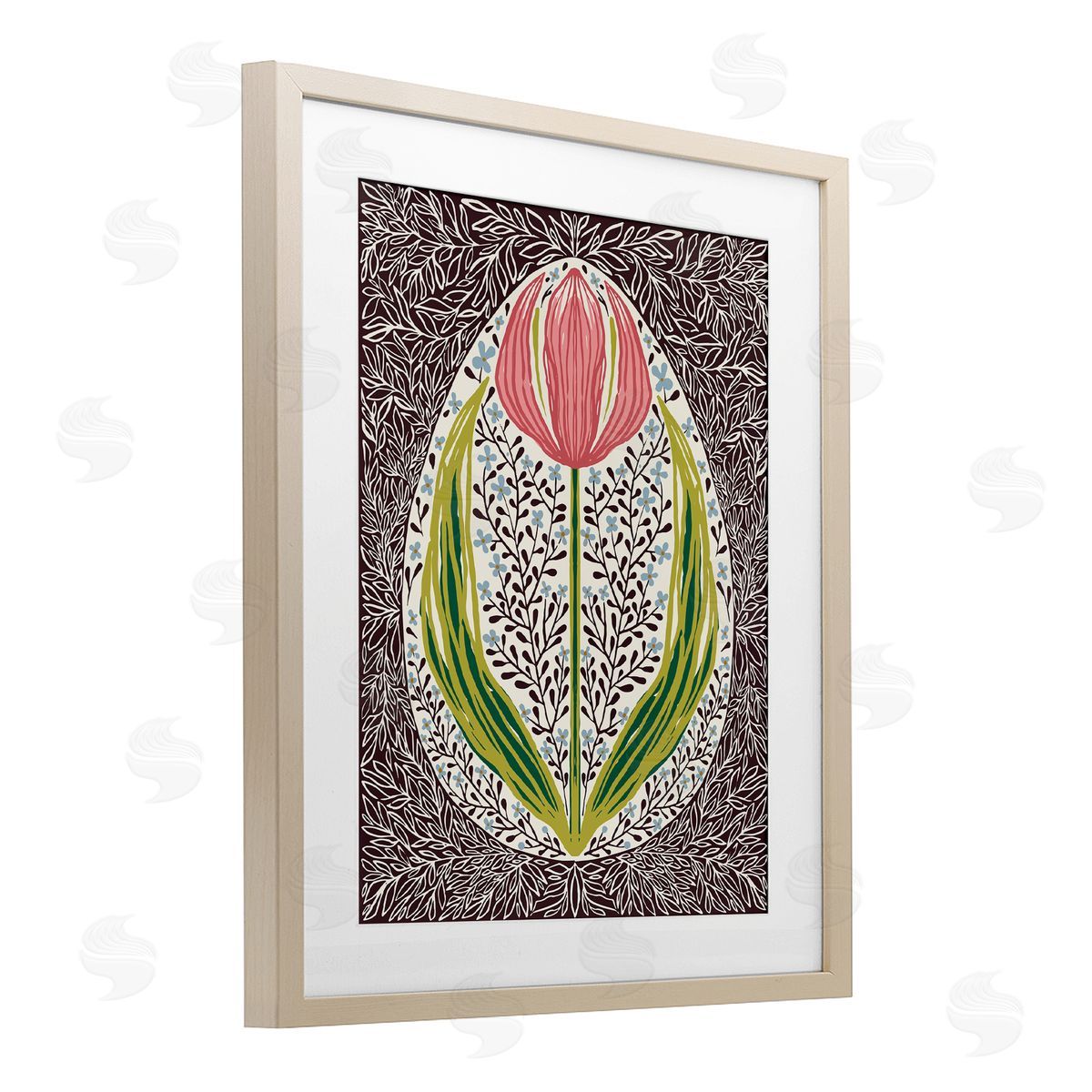 Hannah Beisang Symmetrical Spring Tulip Canvas Wall Art Print