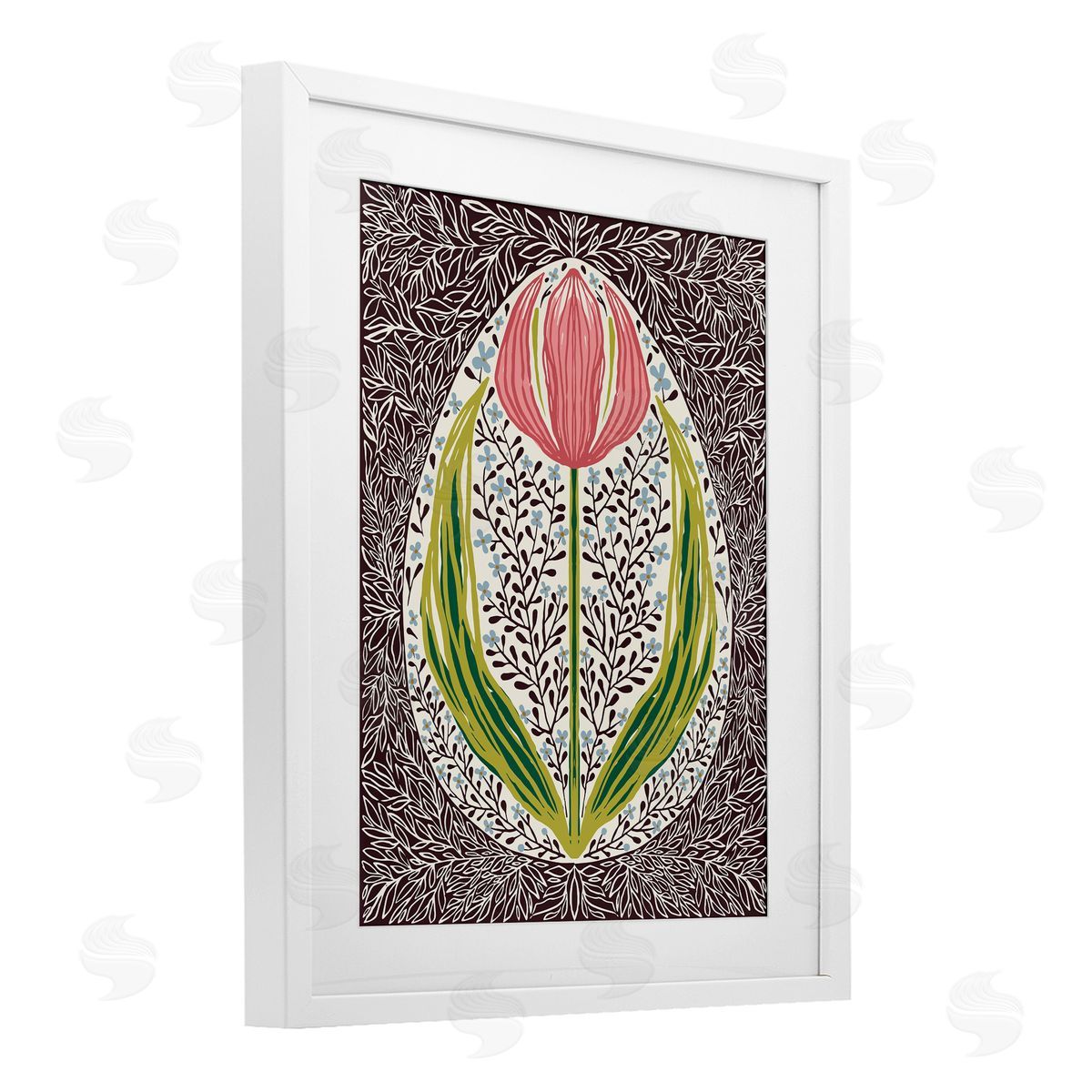 Hannah Beisang Symmetrical Spring Tulip Canvas Wall Art Print