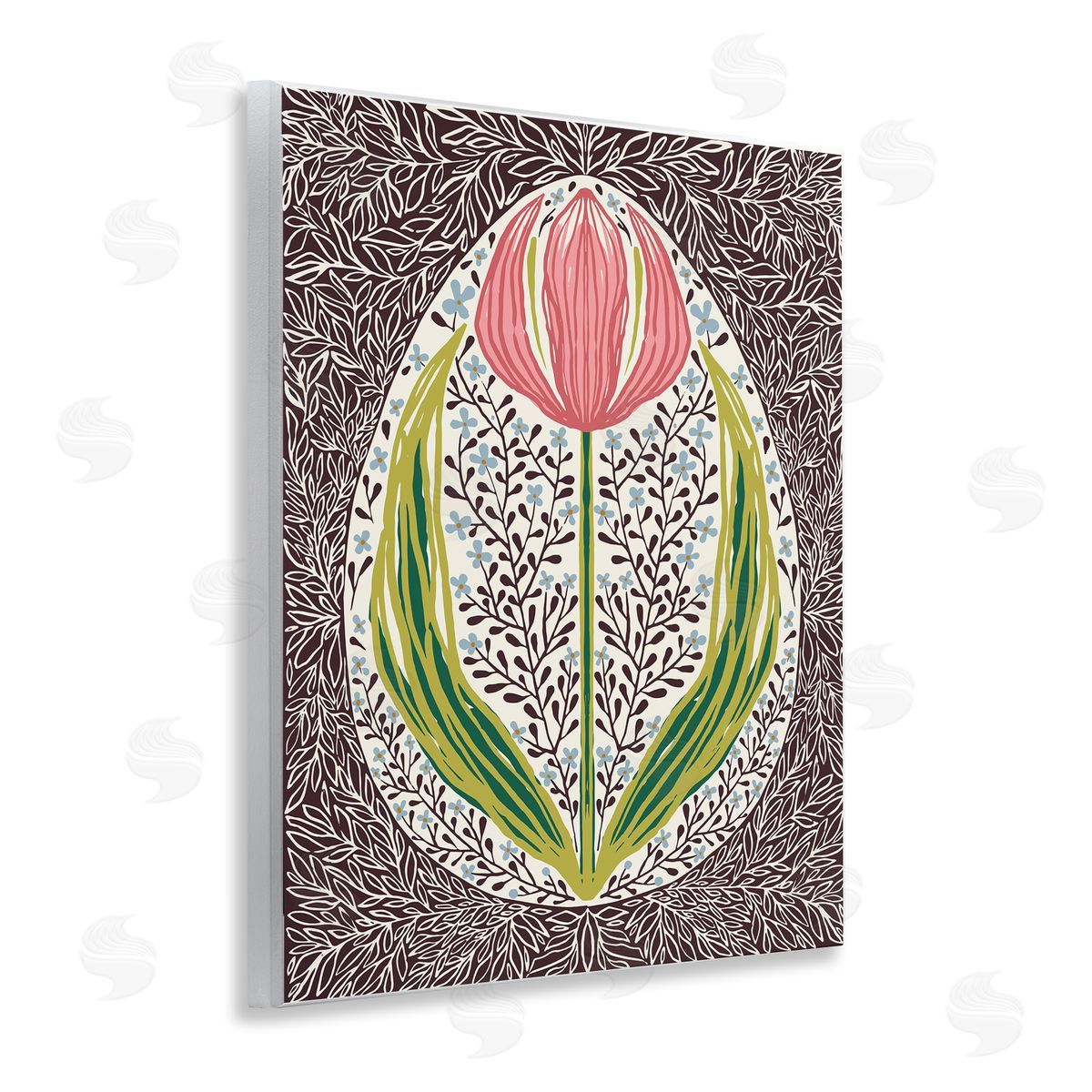 Hannah Beisang Symmetrical Spring Tulip Canvas Wall Art Print