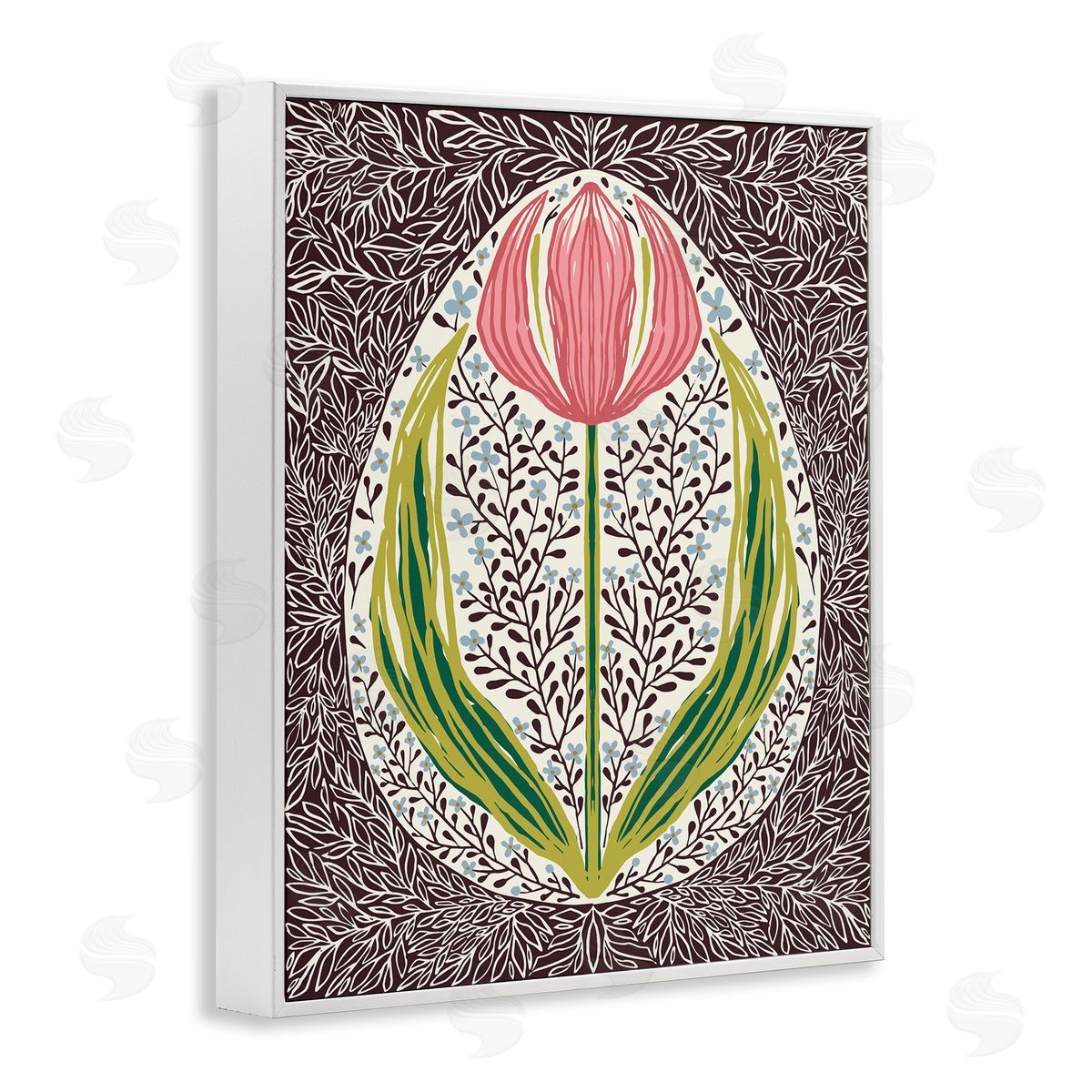Hannah Beisang Symmetrical Spring Tulip Canvas Wall Art Print