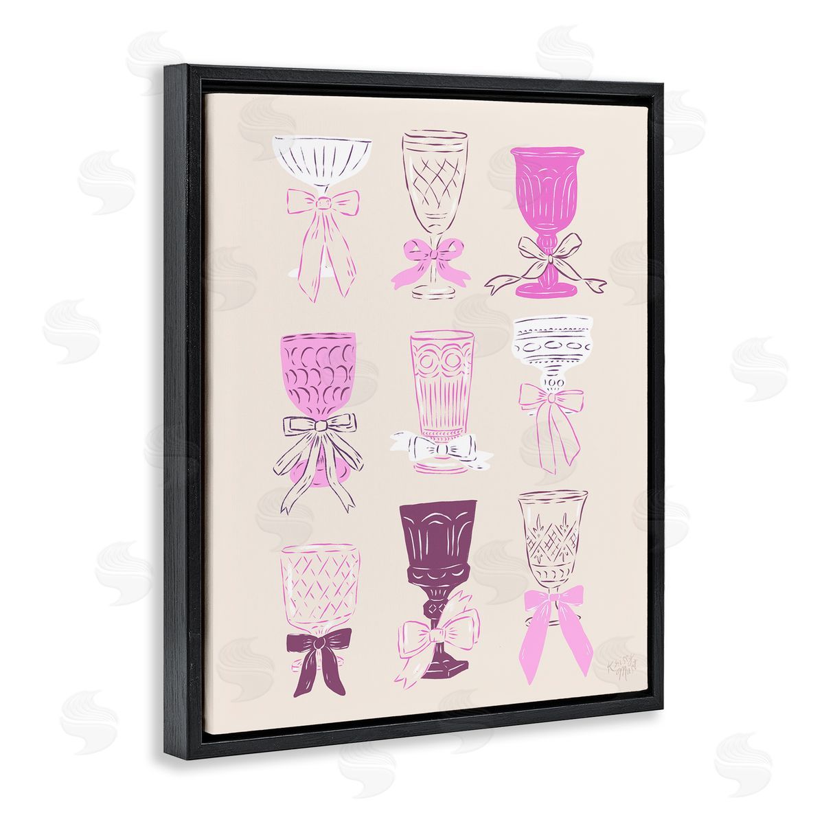 Krissy Mast Pink Purple Cocktail Chalices Canvas Wall Art Print